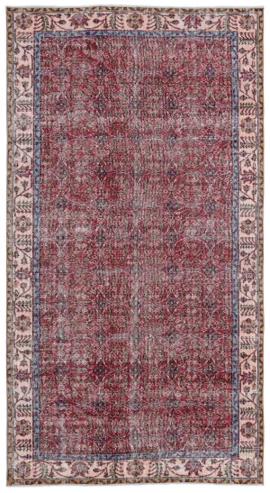 Retro Design Naturel Over Dyed Vintage Rug 5'2'' x 9'7'' ft 157 x 291 cm