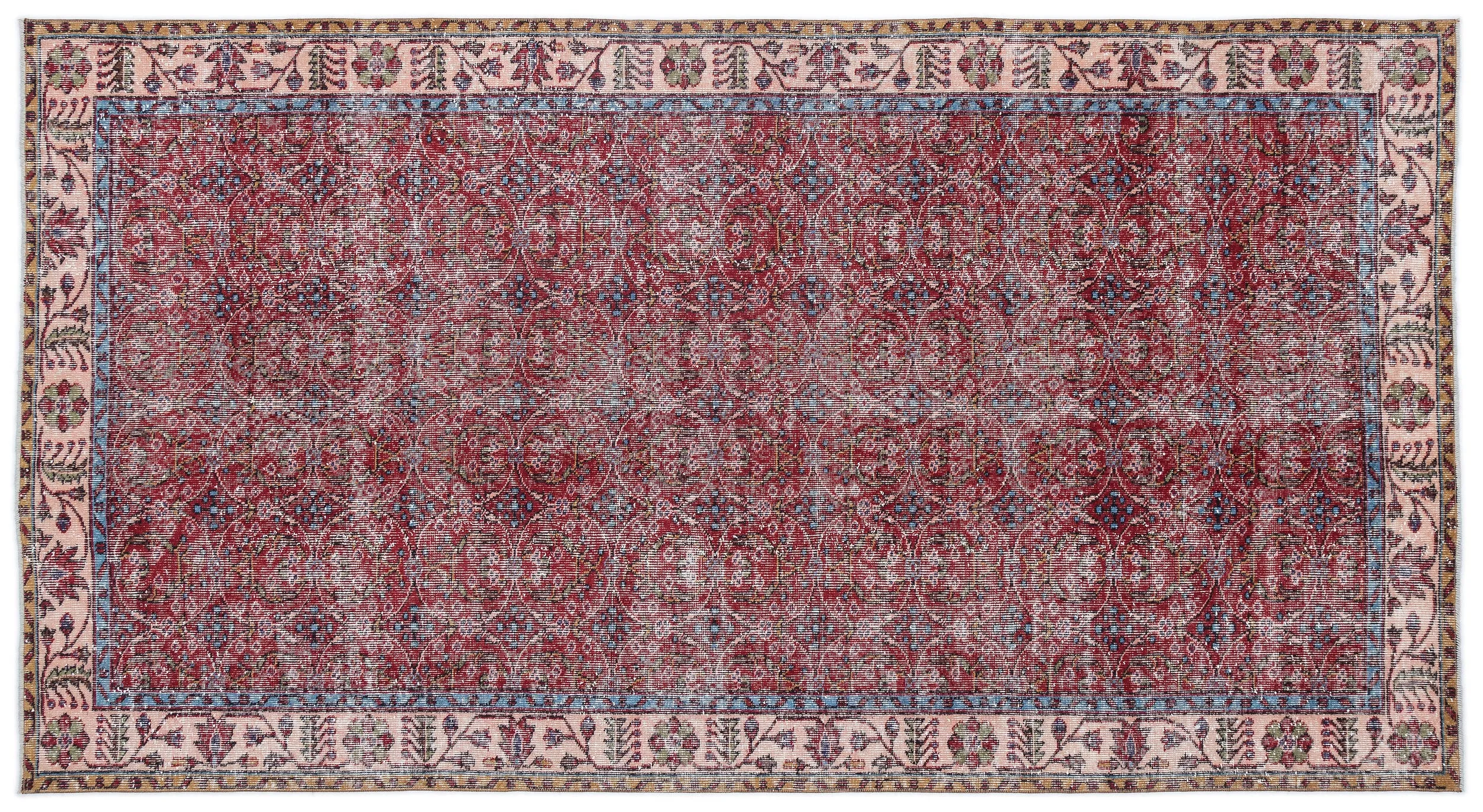 Retro Design Naturel Over Dyed Vintage Rug 5'2'' x 9'7'' ft 157 x 291 cm