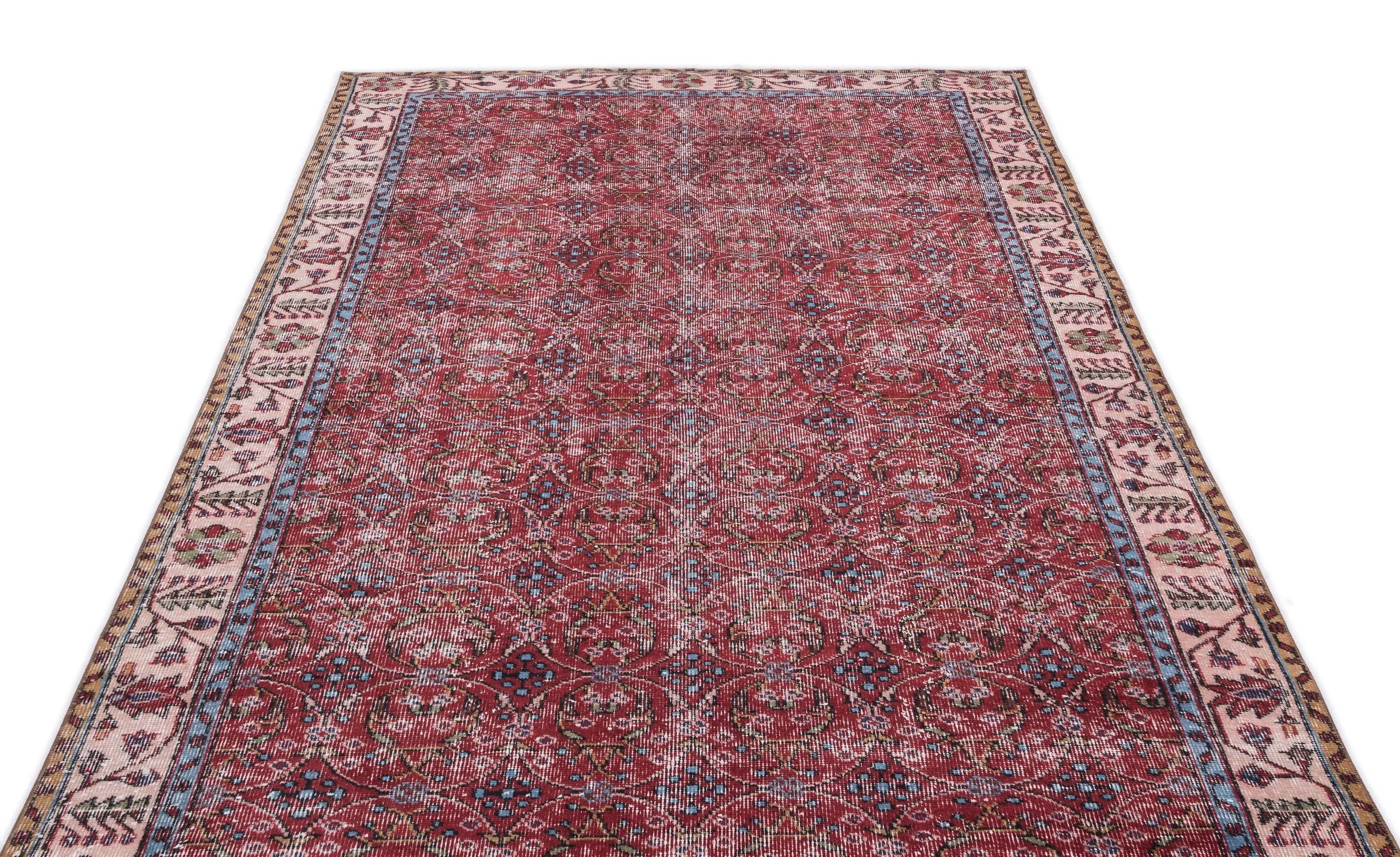 Retro Design Naturel Over Dyed Vintage Rug 5'2'' x 9'7'' ft 157 x 291 cm
