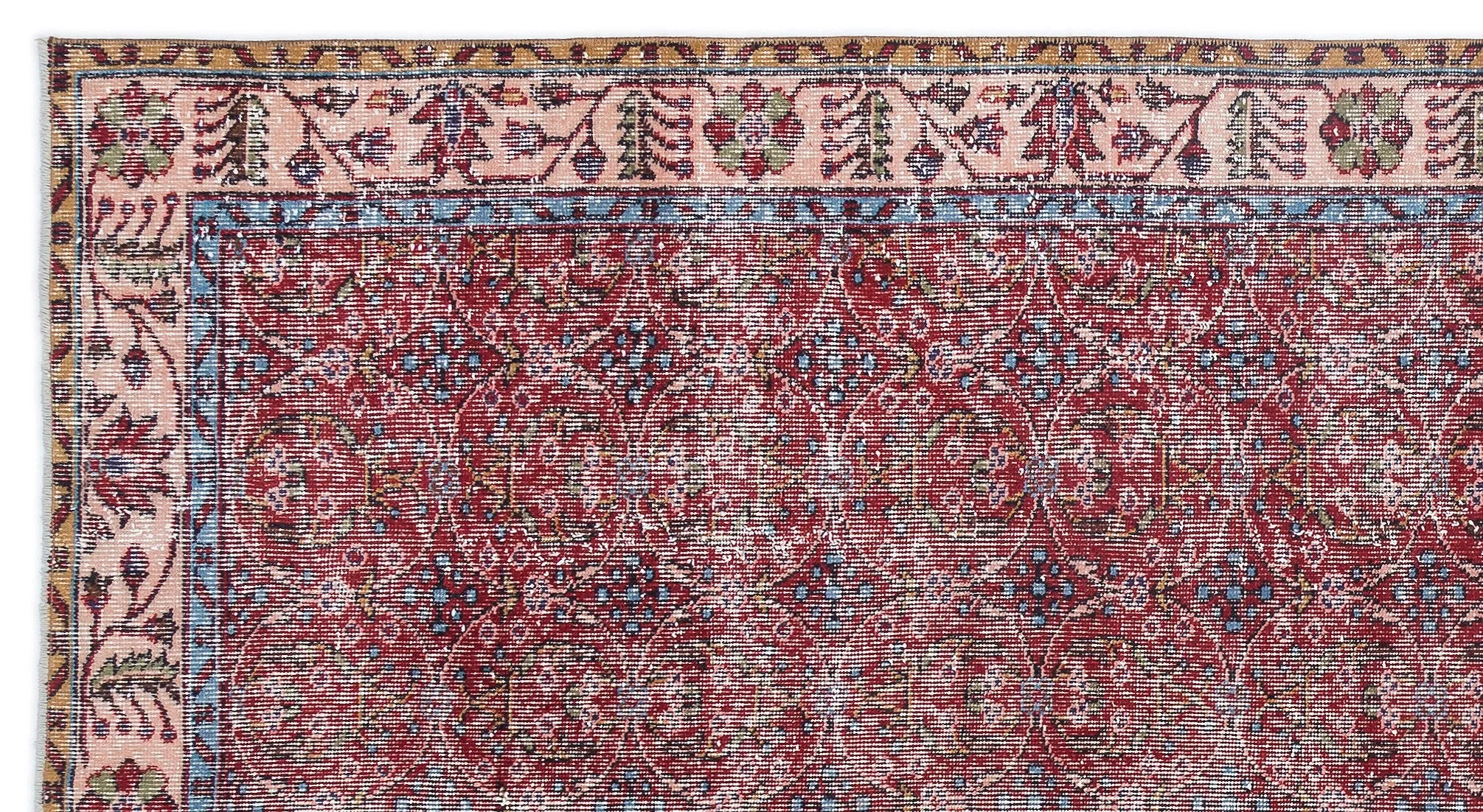 Retro Design Naturel Over Dyed Vintage Rug 5'2'' x 9'7'' ft 157 x 291 cm