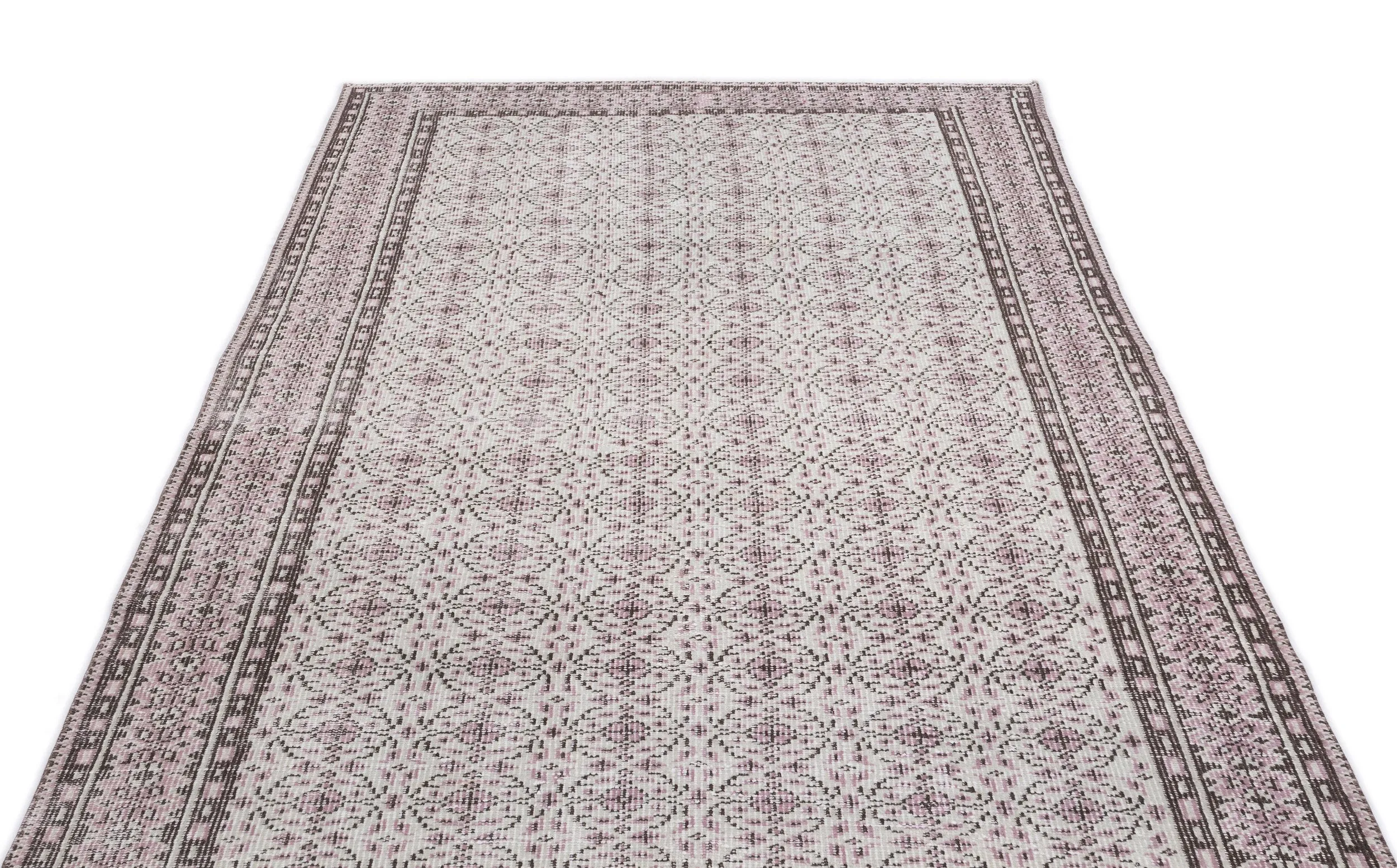 Retro Design Naturel Over Dyed Vintage Rug 5'3'' x 8'11'' ft 160 x 273 cm
