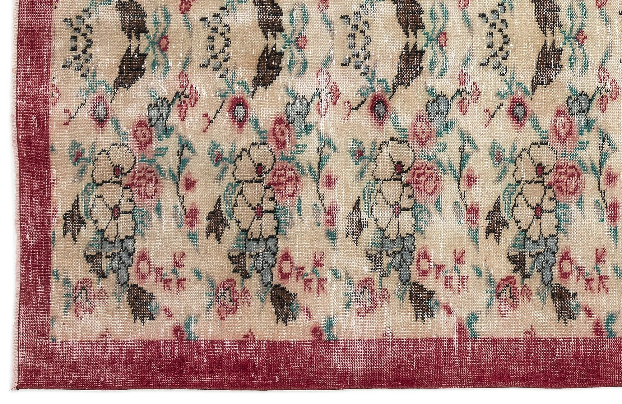 Retro Design Naturel Over Dyed Vintage Rug 5'3'' x 8'2'' ft 161 x 250 cm