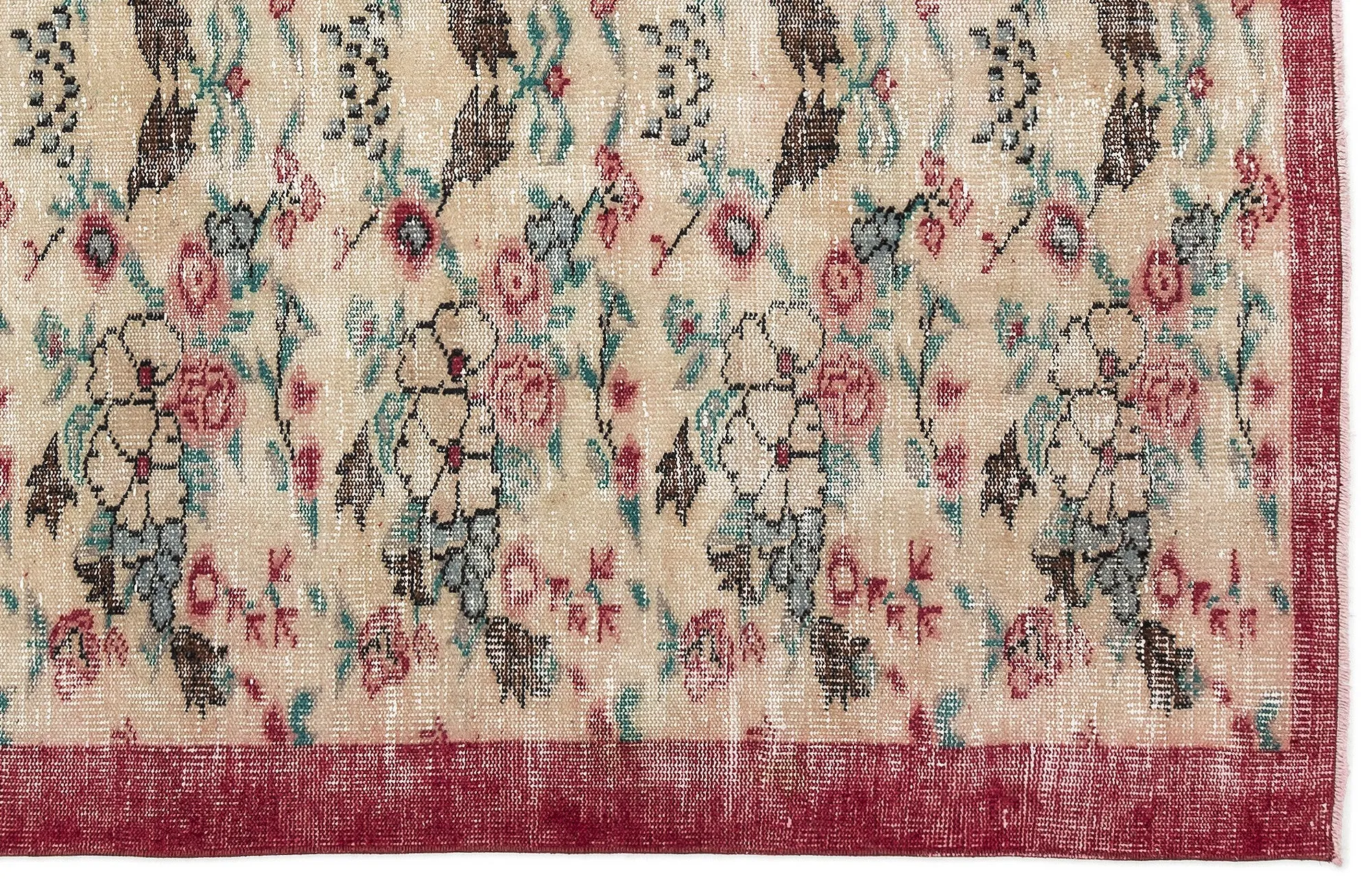 Retro Design Naturel Over Dyed Vintage Rug 5'3'' x 8'2'' ft 161 x 250 cm