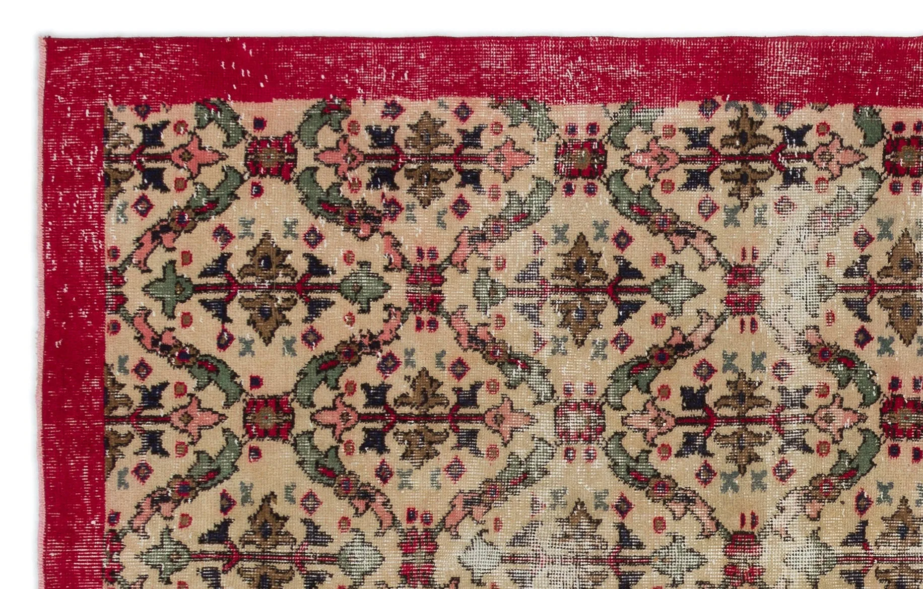 Retro Design Naturel Over Dyed Vintage Rug 5'3'' x 8'6'' ft 160 x 260 cm