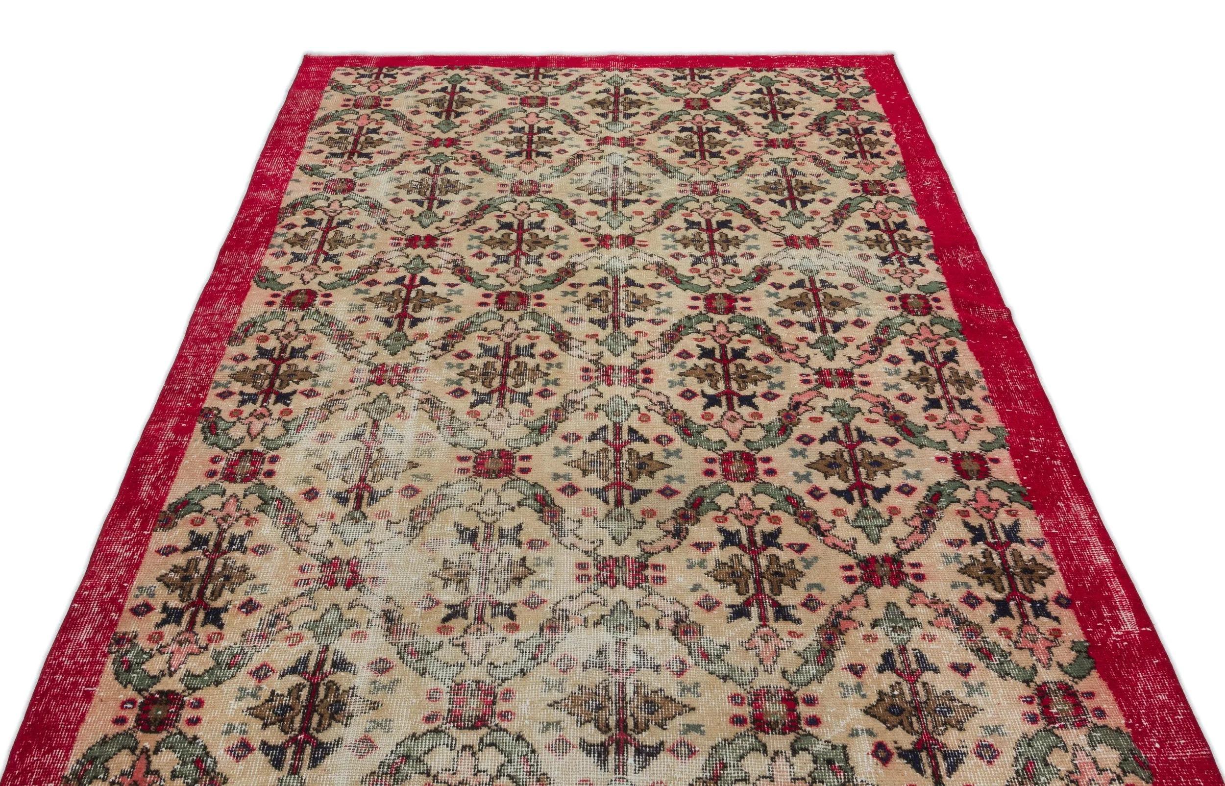 Retro Design Naturel Over Dyed Vintage Rug 5'3'' x 8'6'' ft 160 x 260 cm