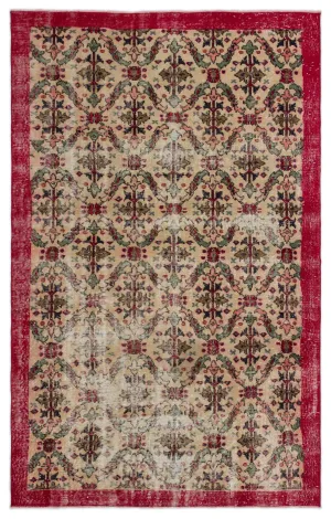 Retro Design Naturel Over Dyed Vintage Rug 5'3'' x 8'6'' ft 160 x 260 cm
