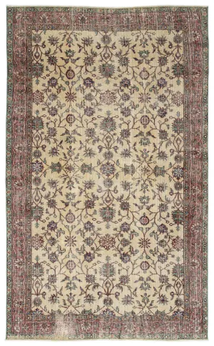 Retro Design Naturel Over Dyed Vintage Rug 5'3'' x 8'8'' ft 160 x 264 cm