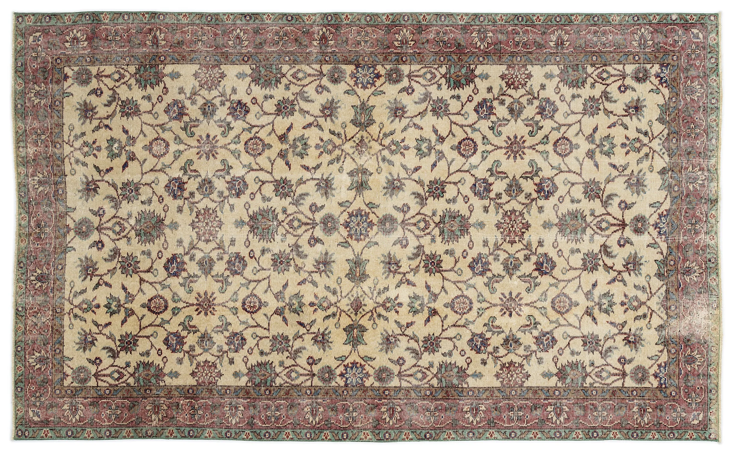 Retro Design Naturel Over Dyed Vintage Rug 5'3'' x 8'8'' ft 160 x 264 cm