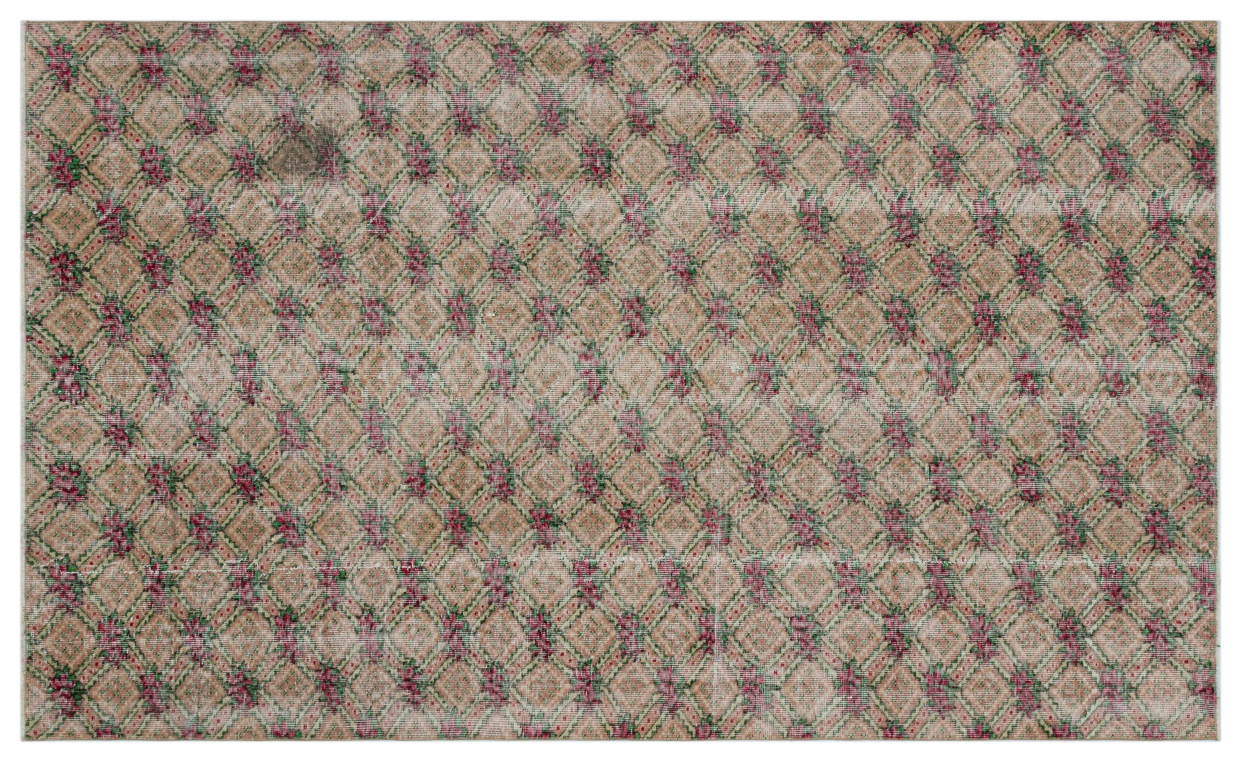 Retro Design Naturel Over Dyed Vintage Rug 5'3'' x 8'8'' ft 160 x 265 cm