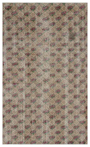 Retro Design Naturel Over Dyed Vintage Rug 5'3'' x 8'8'' ft 160 x 265 cm