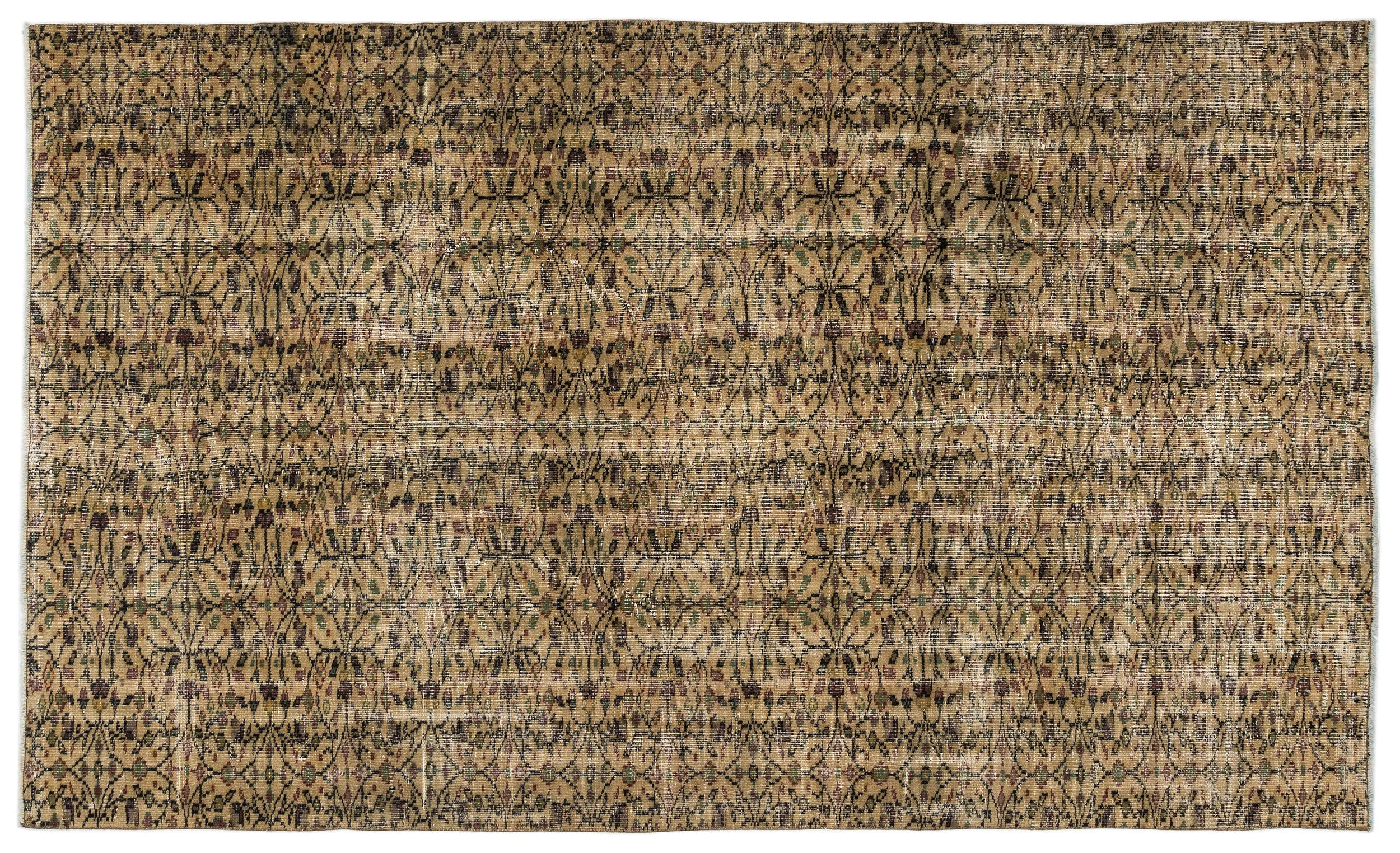 Retro Design Naturel Over Dyed Vintage Rug 5'3'' x 9'1'' ft 160 x 277 cm