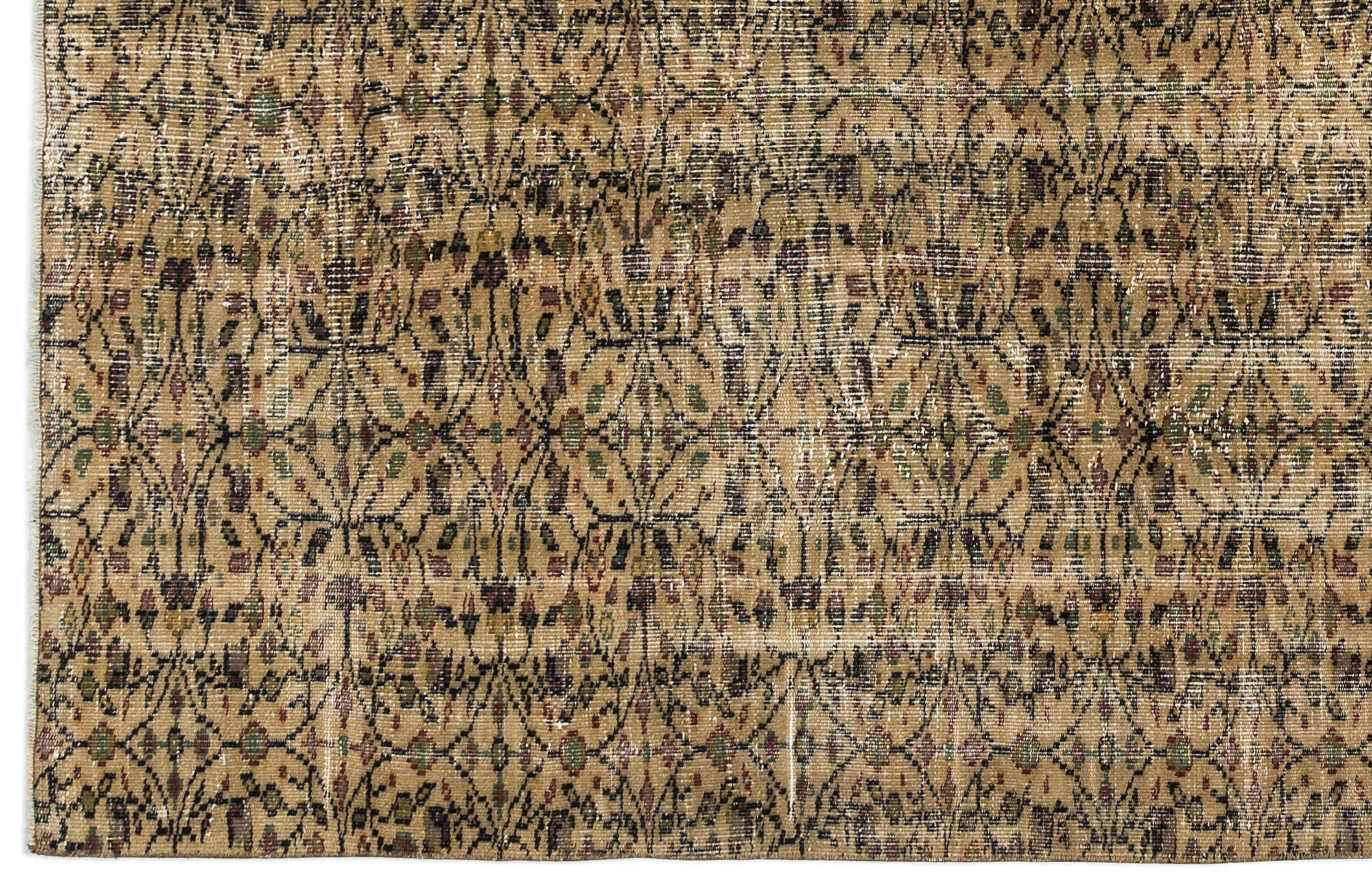 Retro Design Naturel Over Dyed Vintage Rug 5'3'' x 9'1'' ft 160 x 277 cm