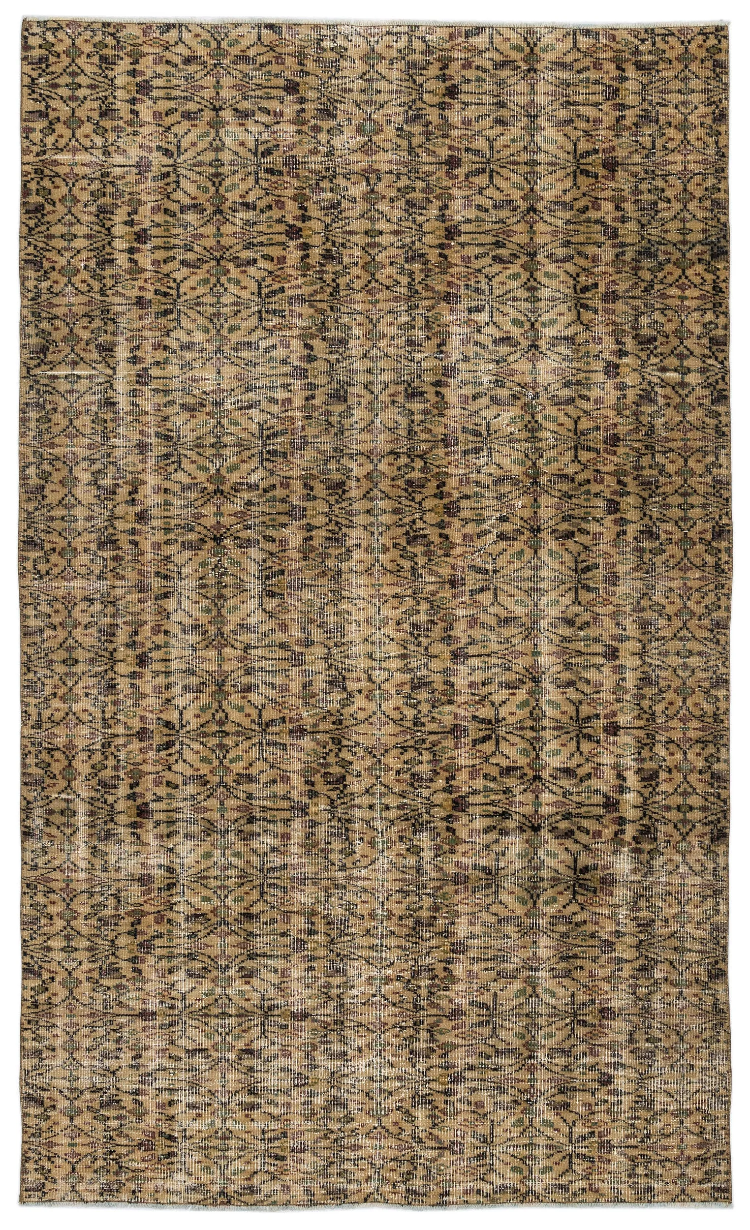 Retro Design Naturel Over Dyed Vintage Rug 5'3'' x 9'1'' ft 160 x 277 cm