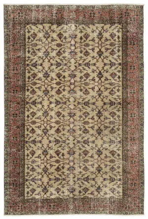 Retro Design Naturel Over Dyed Vintage Rug 5'4'' x 8'0'' ft 163 x 245 cm