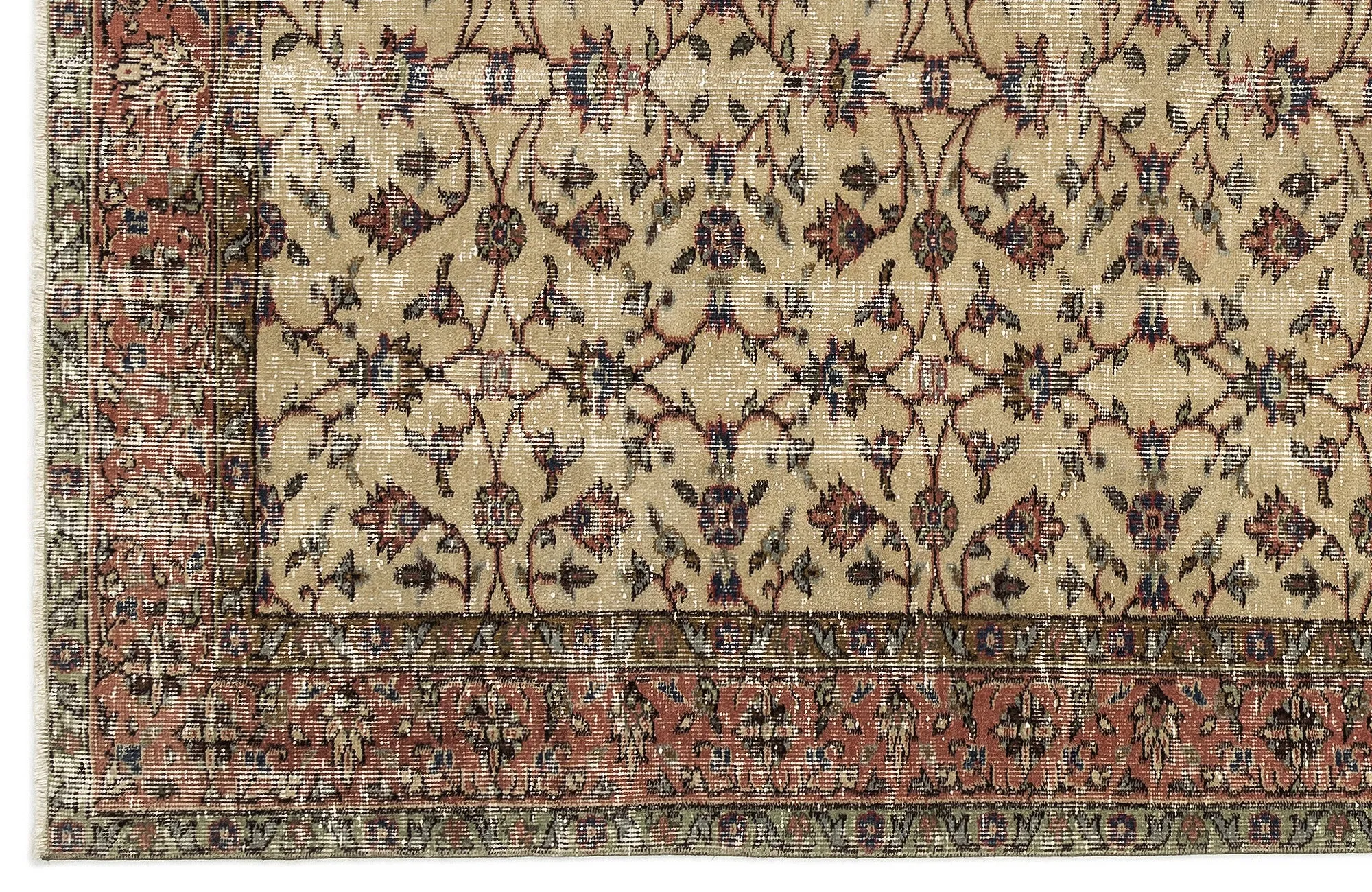 Retro Design Naturel Over Dyed Vintage Rug 5'4'' x 8'0'' ft 163 x 245 cm