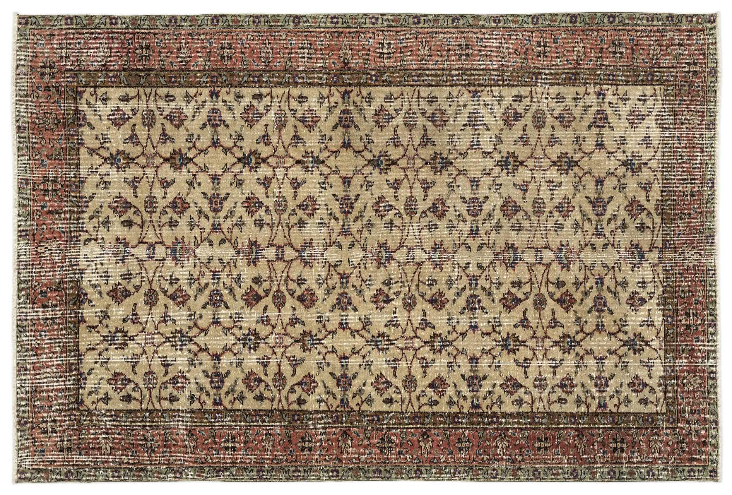 Retro Design Naturel Over Dyed Vintage Rug 5'4'' x 8'0'' ft 163 x 245 cm