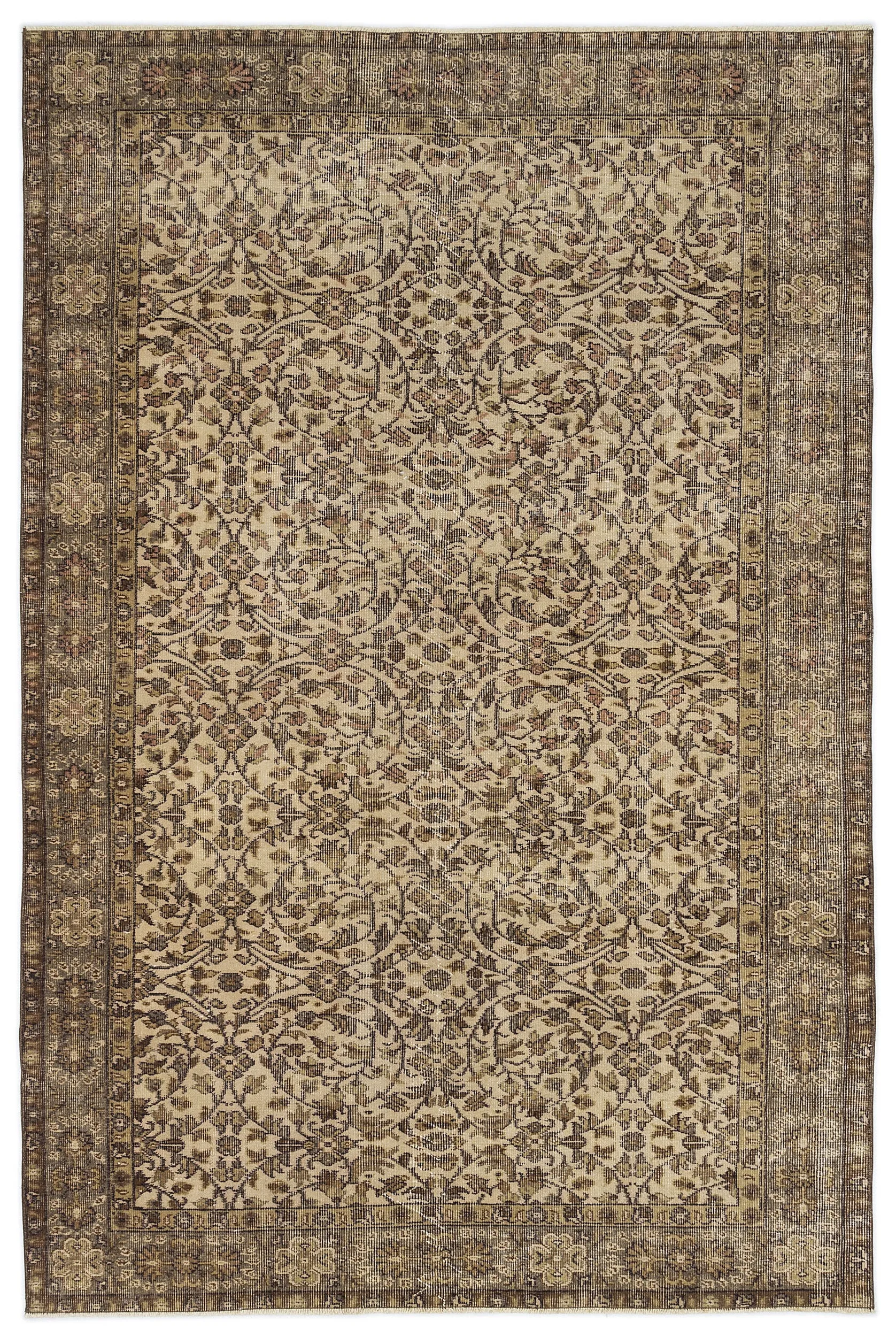 Retro Design Naturel Over Dyed Vintage Rug 5'4'' x 8'4'' ft 163 x 254 cm