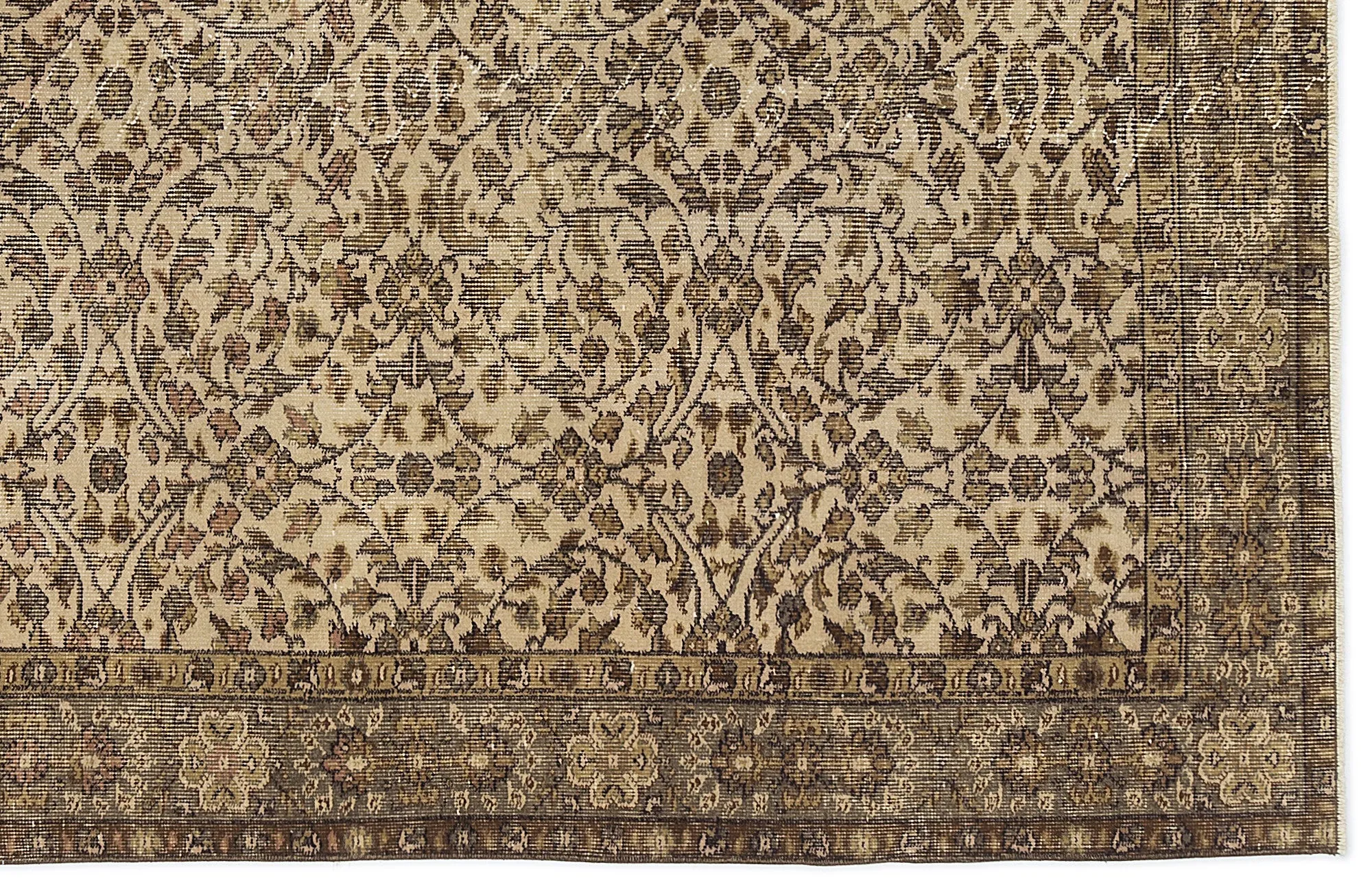 Retro Design Naturel Over Dyed Vintage Rug 5'4'' x 8'4'' ft 163 x 254 cm