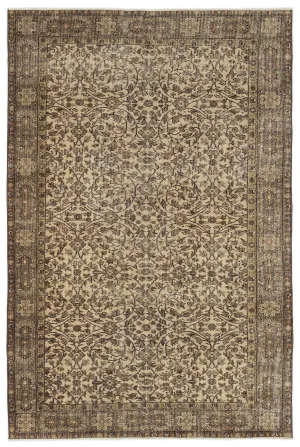 Retro Design Naturel Over Dyed Vintage Rug 5'4'' x 8'4'' ft 163 x 254 cm