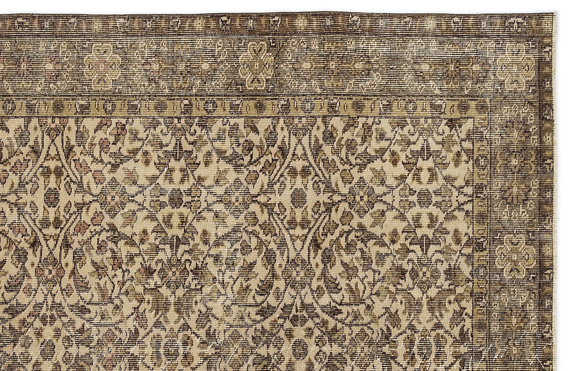 Retro Design Naturel Over Dyed Vintage Rug 5'4'' x 8'4'' ft 163 x 254 cm