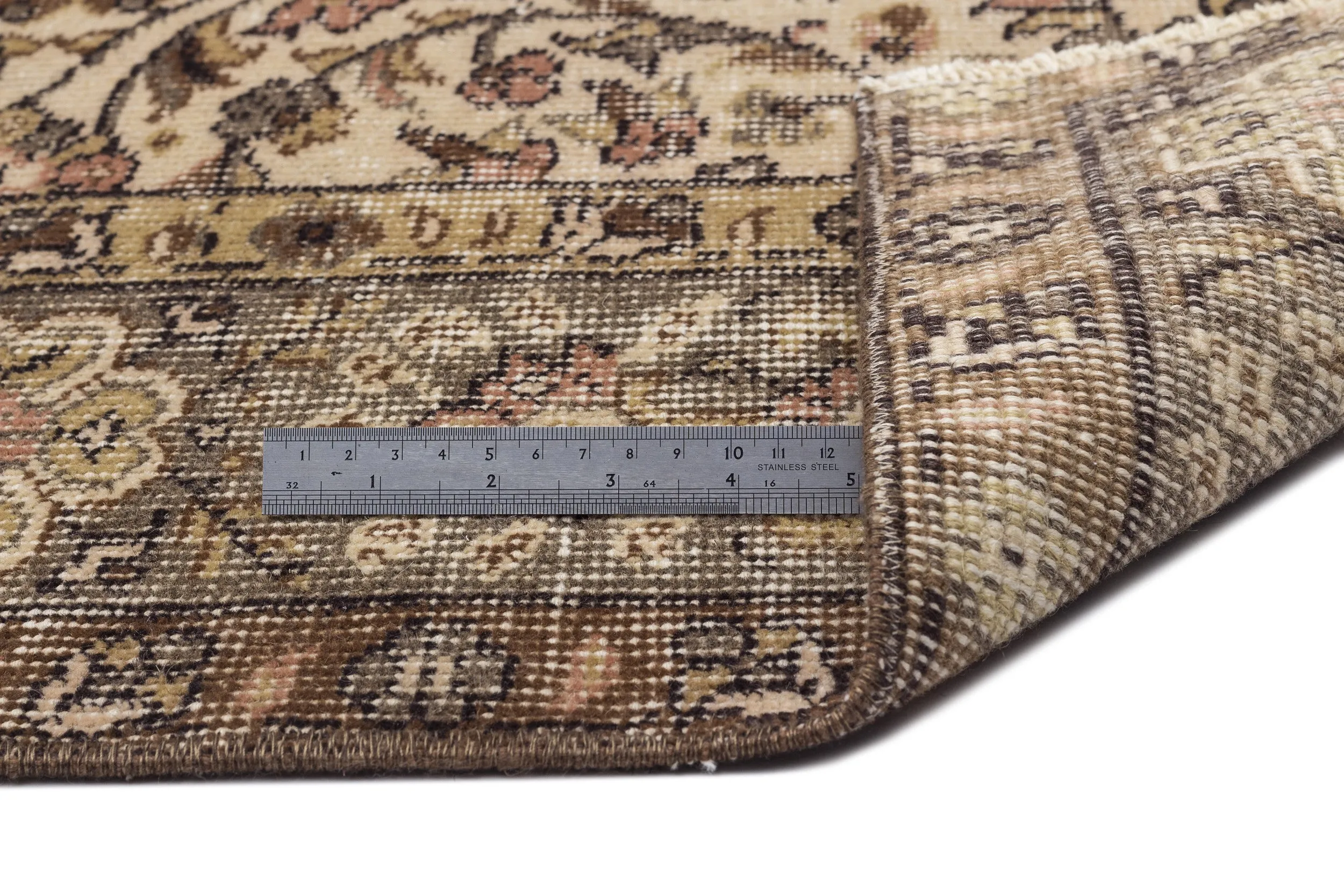 Retro Design Naturel Over Dyed Vintage Rug 5'4'' x 8'4'' ft 163 x 254 cm