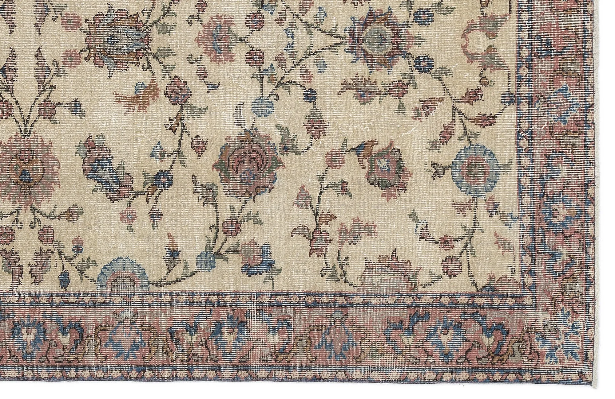 Retro Design Naturel Over Dyed Vintage Rug 5'4'' x 8'8'' ft 162 x 263 cm