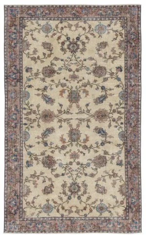 Retro Design Naturel Over Dyed Vintage Rug 5'4'' x 8'8'' ft 162 x 263 cm