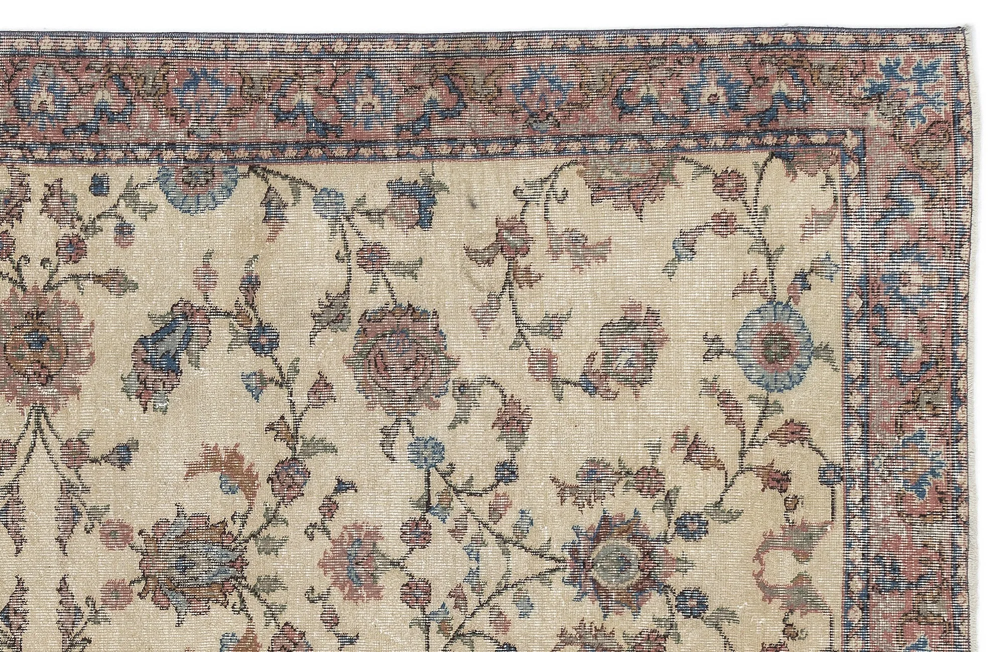 Retro Design Naturel Over Dyed Vintage Rug 5'4'' x 8'8'' ft 162 x 263 cm