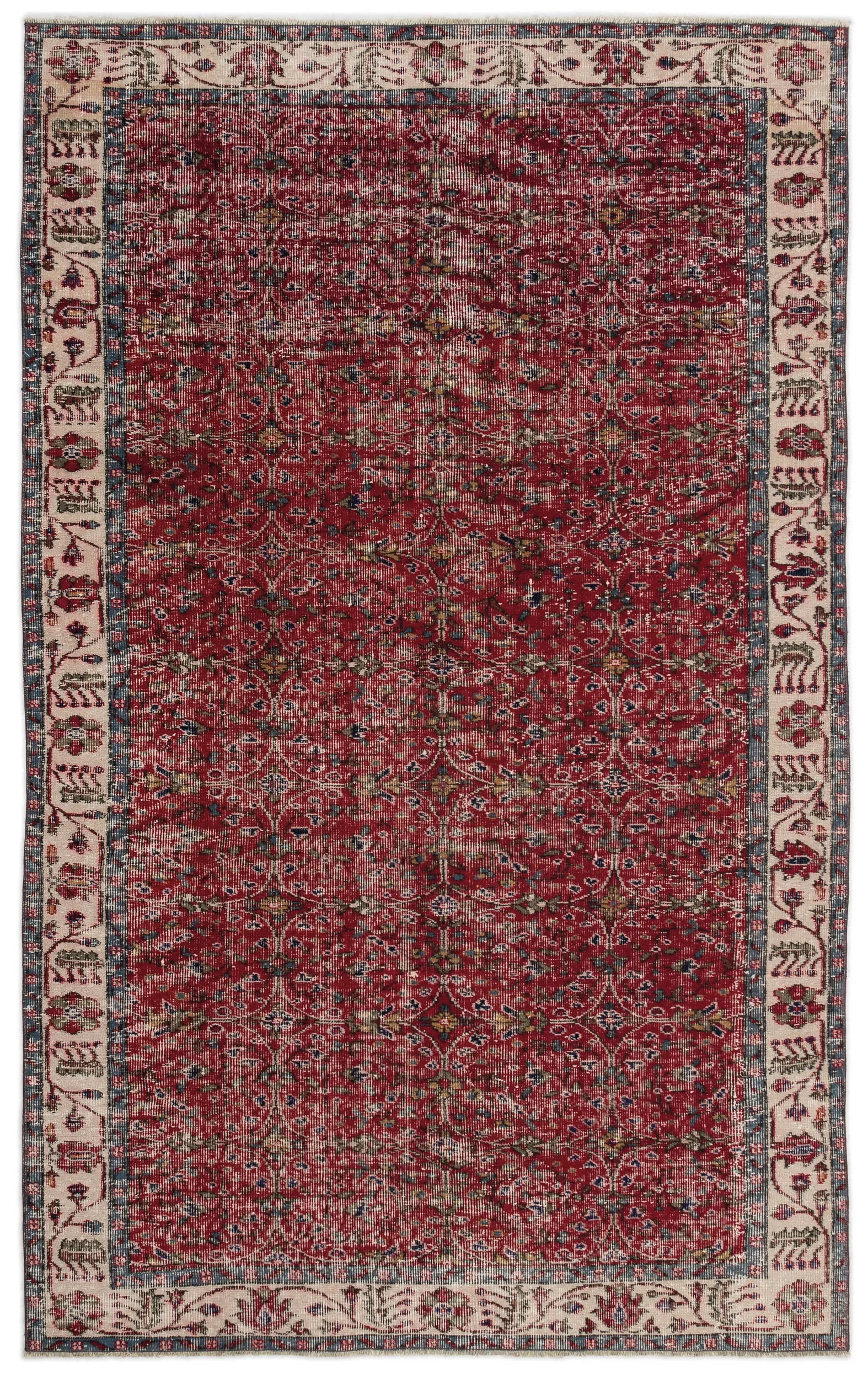 Retro Design Naturel Over Dyed Vintage Rug 5'5'' x 8'8'' ft 164 x 263 cm