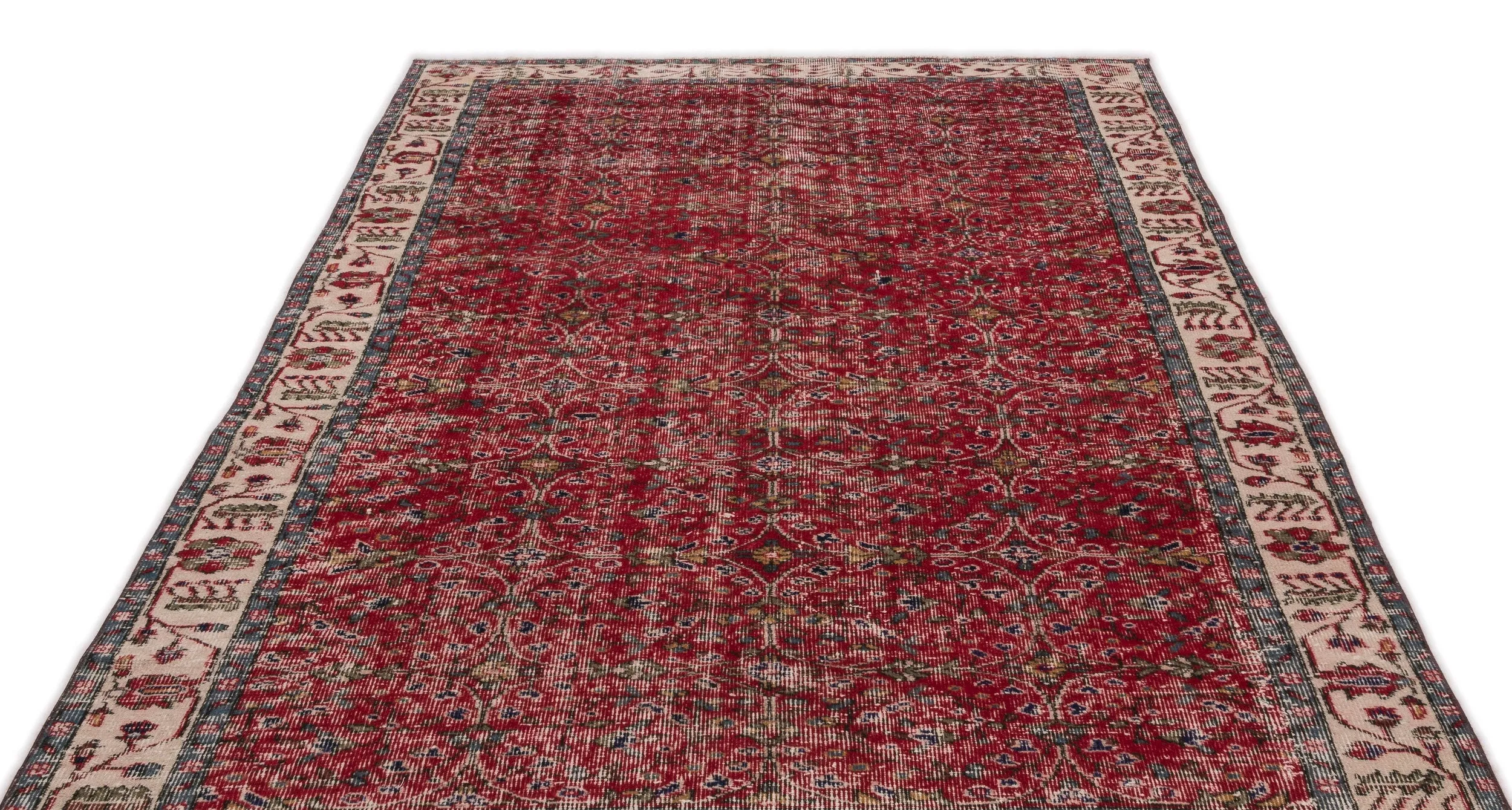 Retro Design Naturel Over Dyed Vintage Rug 5'5'' x 8'8'' ft 164 x 263 cm