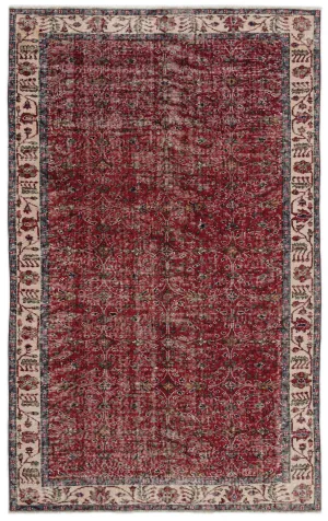 Retro Design Naturel Over Dyed Vintage Rug 5'5'' x 8'8'' ft 164 x 263 cm