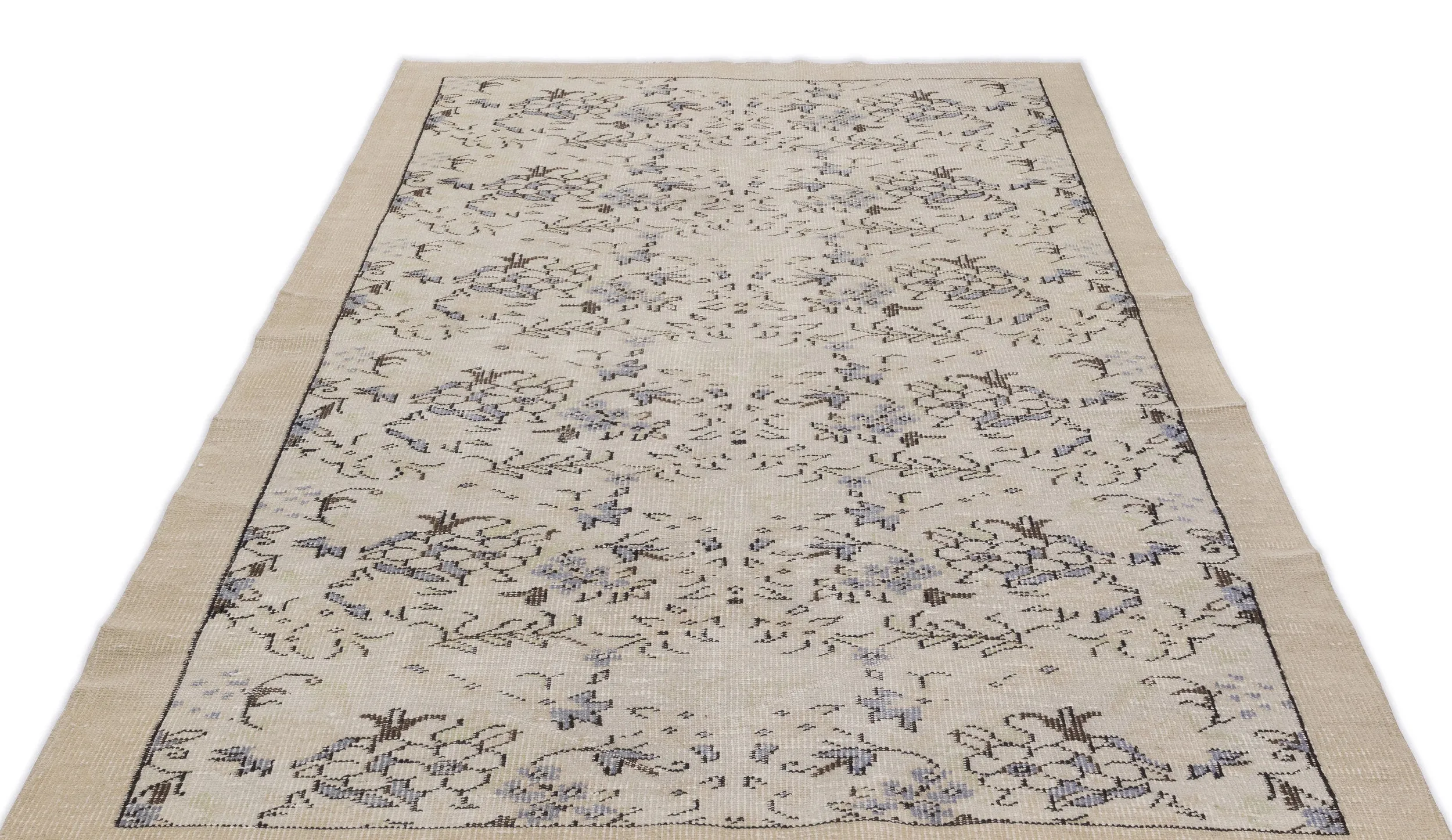 Retro Design Naturel Over Dyed Vintage Rug 5'5'' x 8'8'' ft 164 x 264 cm