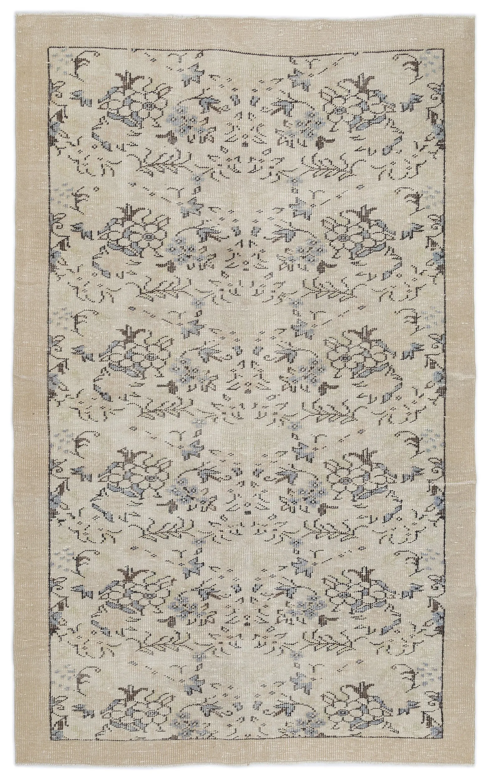 Retro Design Naturel Over Dyed Vintage Rug 5'5'' x 8'8'' ft 164 x 264 cm