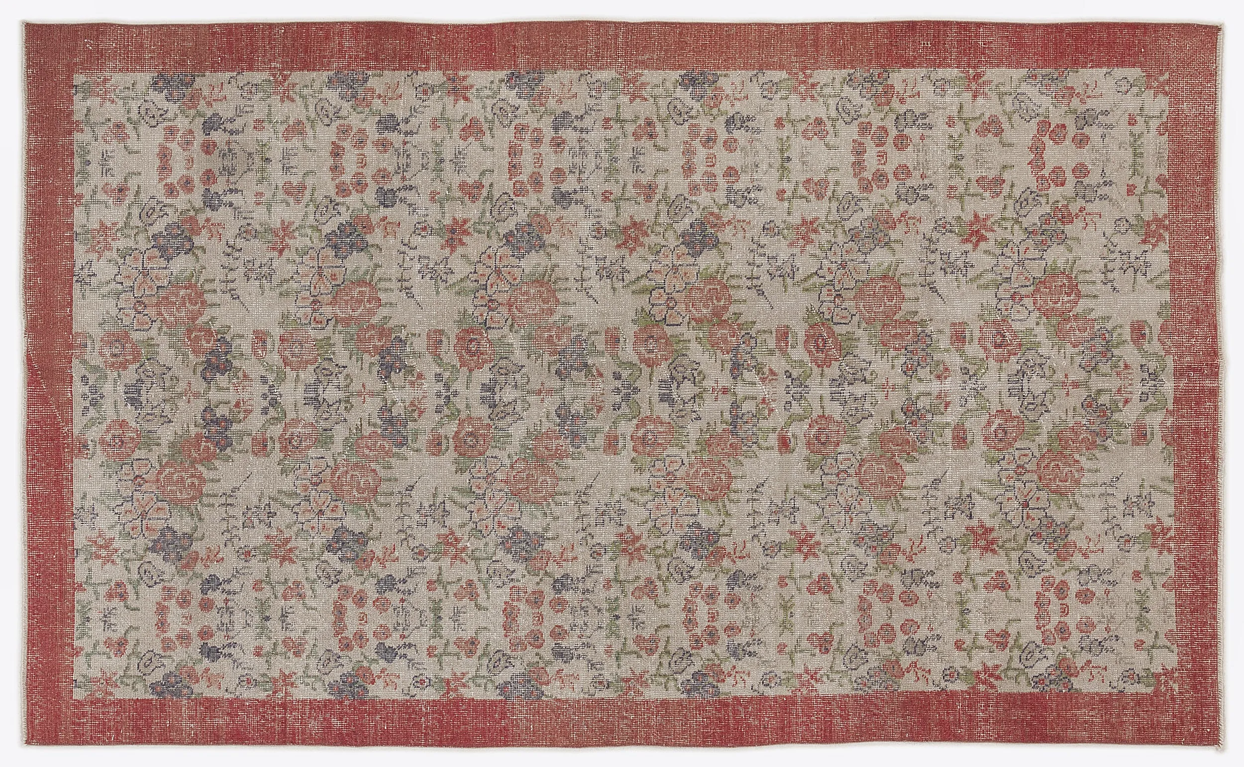 Retro Design Naturel Over Dyed Vintage Rug 5'5'' x 9'0'' ft 166 x 275 cm