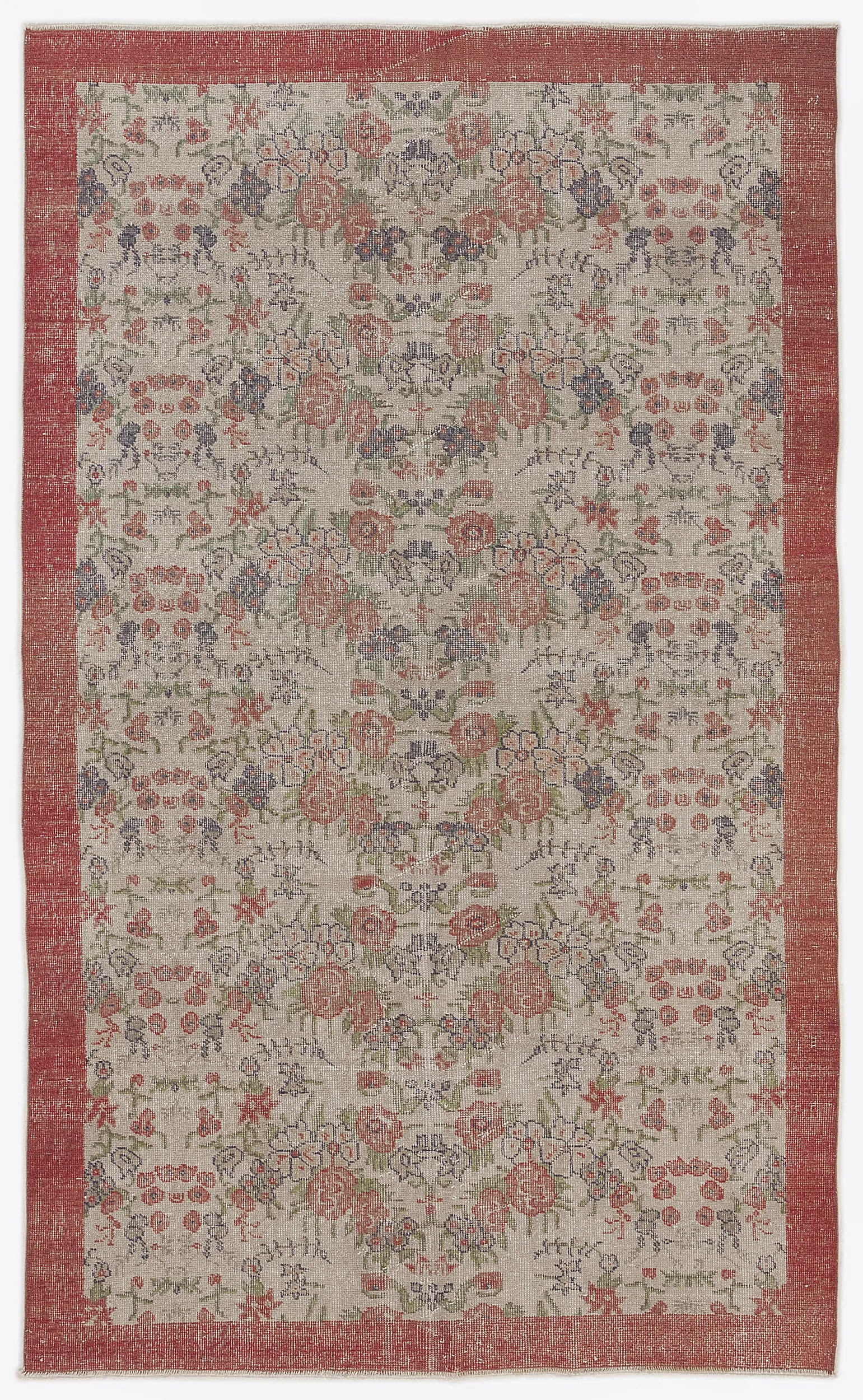 Retro Design Naturel Over Dyed Vintage Rug 5'5'' x 9'0'' ft 166 x 275 cm