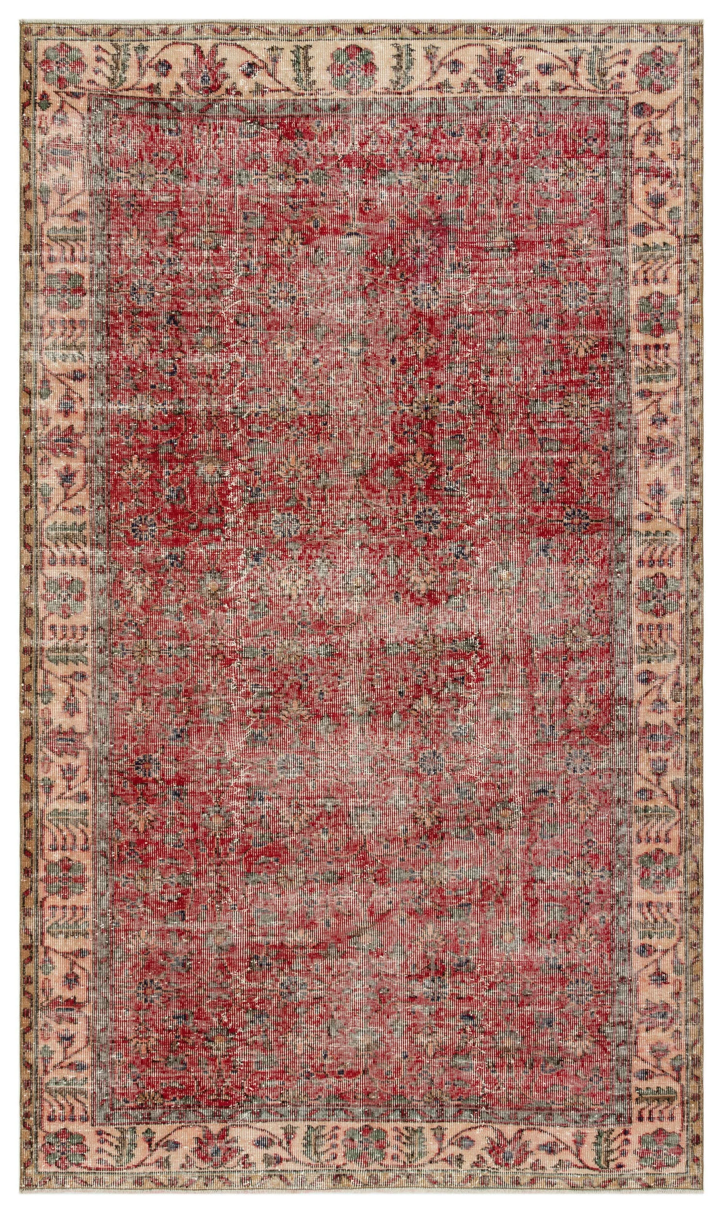 Retro Design Naturel Over Dyed Vintage Rug 5'5'' x 9'1'' ft 166 x 276 cm