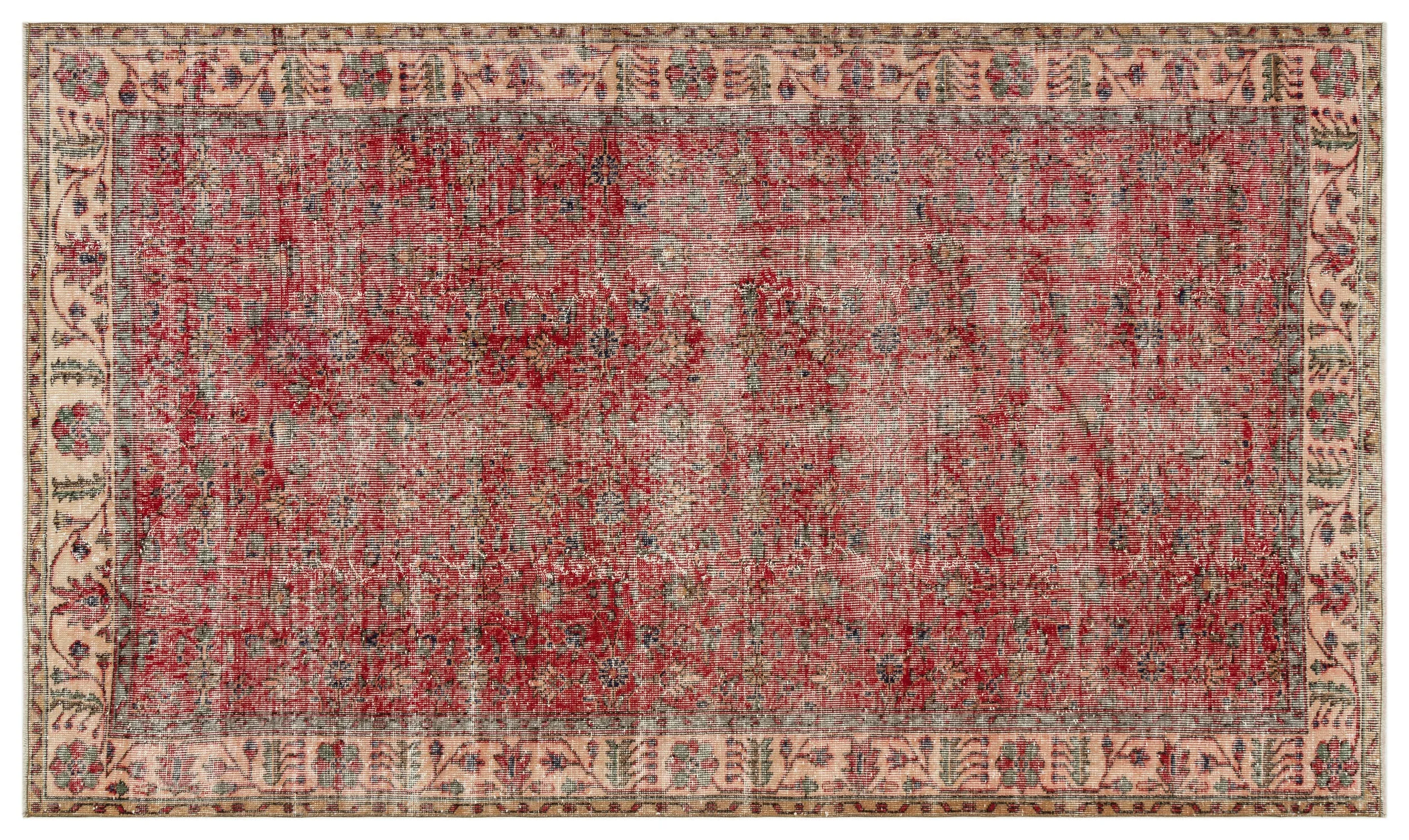 Retro Design Naturel Over Dyed Vintage Rug 5'5'' x 9'1'' ft 166 x 276 cm