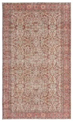 Retro Design Naturel Over Dyed Vintage Rug 5'5'' x 9'2'' ft 165 x 280 cm