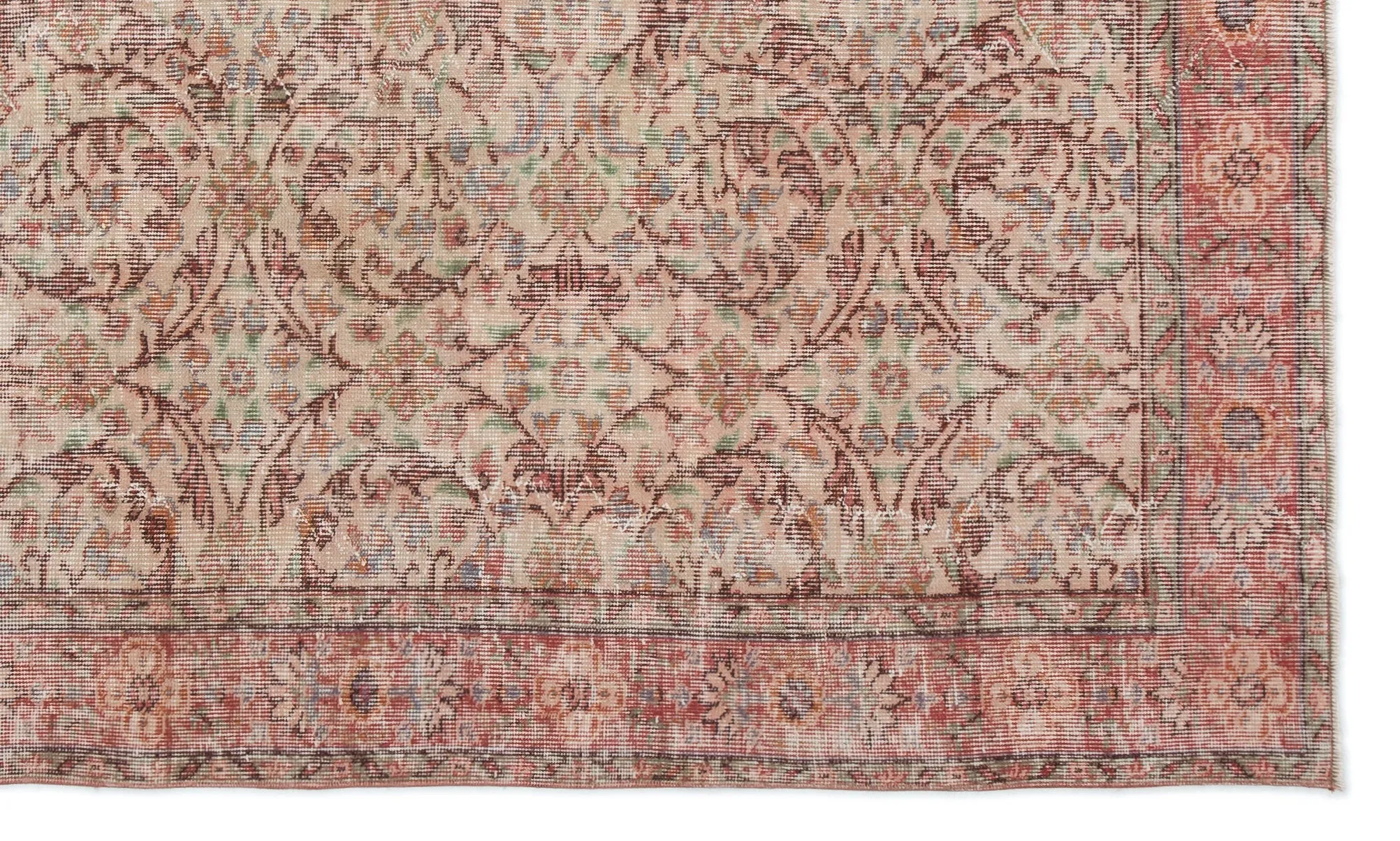 Retro Design Naturel Over Dyed Vintage Rug 5'5'' x 9'2'' ft 165 x 280 cm