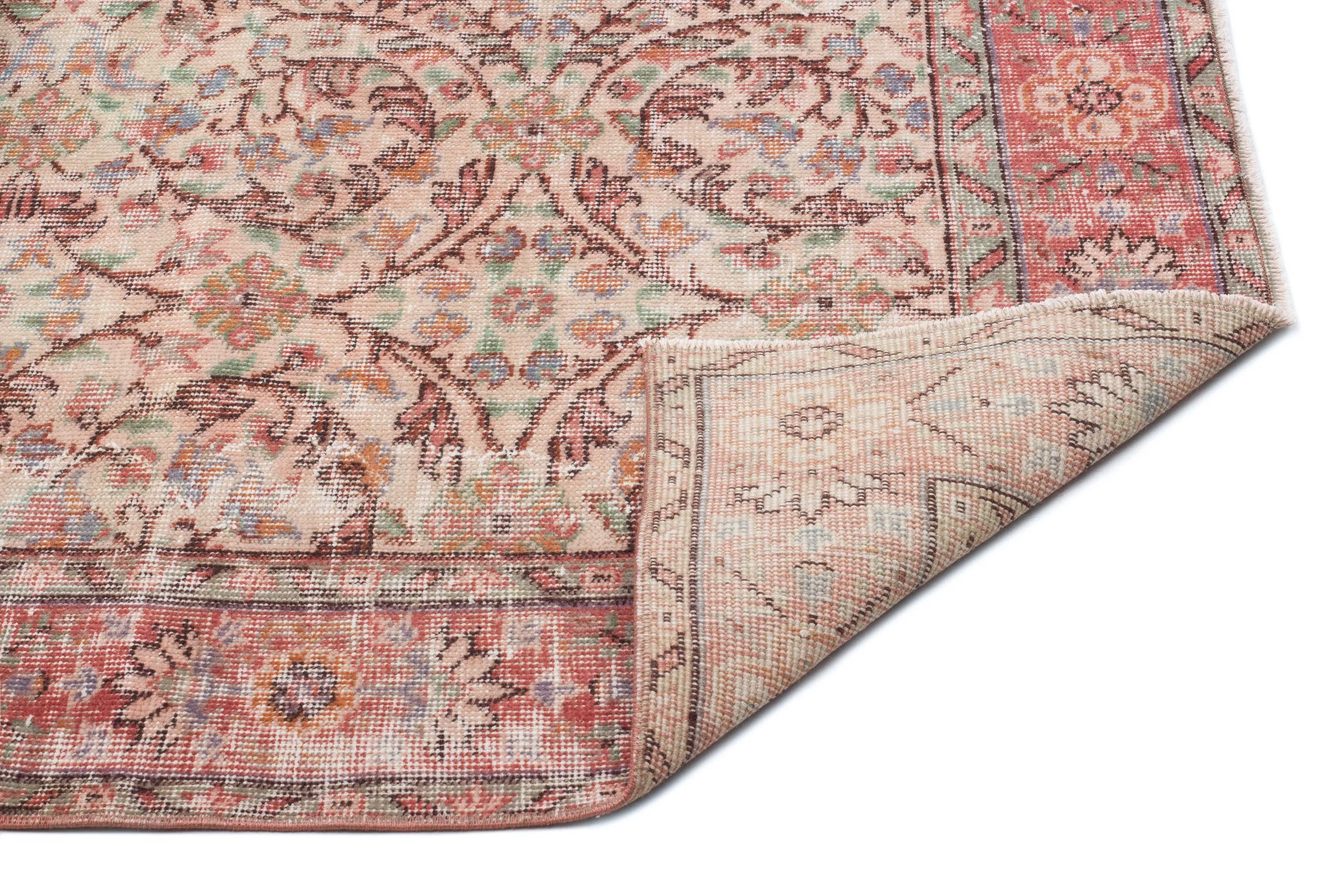 Retro Design Naturel Over Dyed Vintage Rug 5'5'' x 9'2'' ft 165 x 280 cm