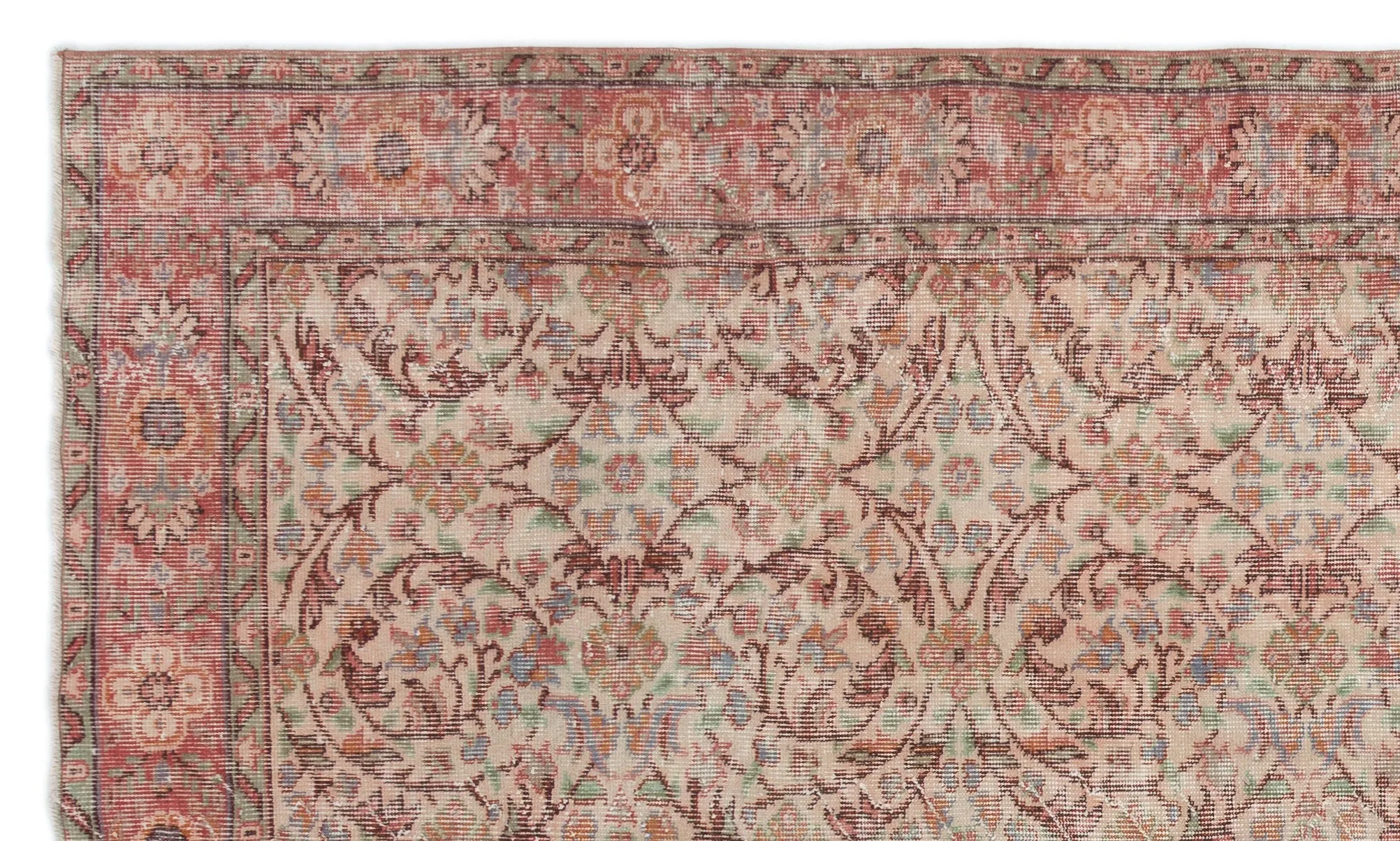 Retro Design Naturel Over Dyed Vintage Rug 5'5'' x 9'2'' ft 165 x 280 cm
