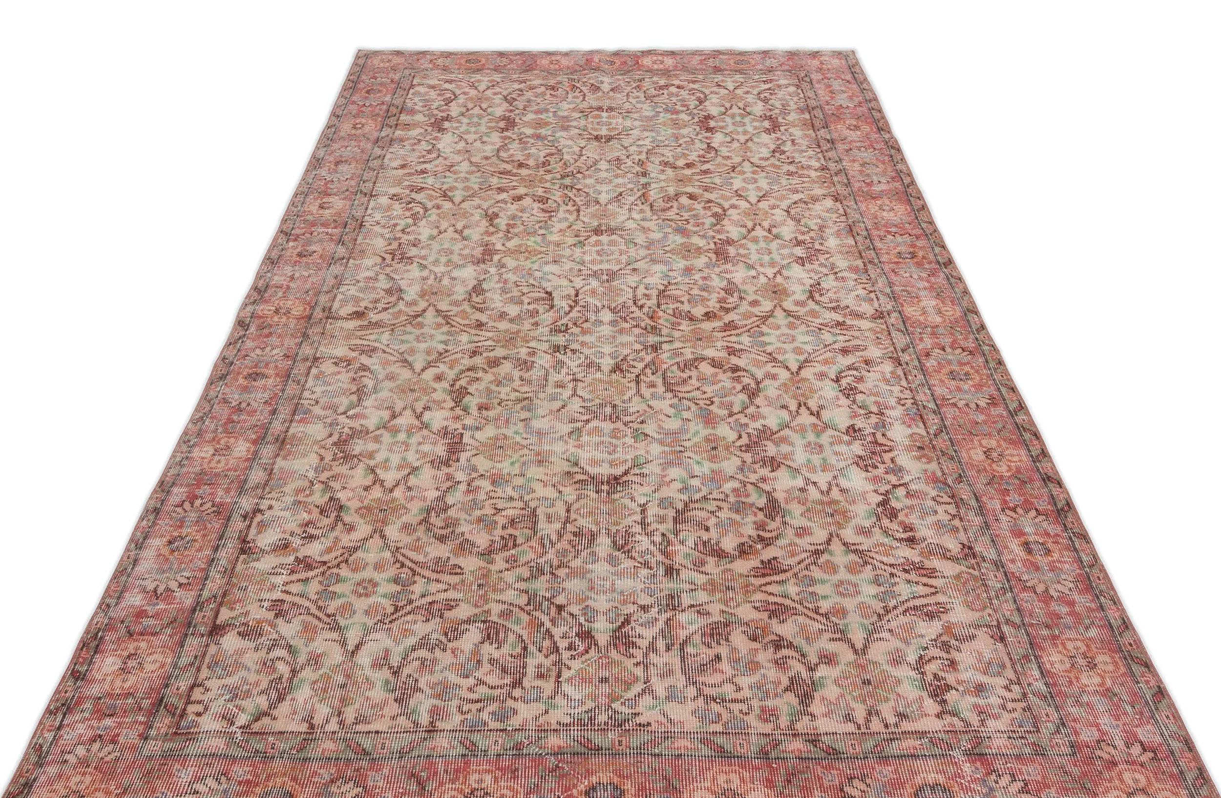 Retro Design Naturel Over Dyed Vintage Rug 5'5'' x 9'2'' ft 165 x 280 cm