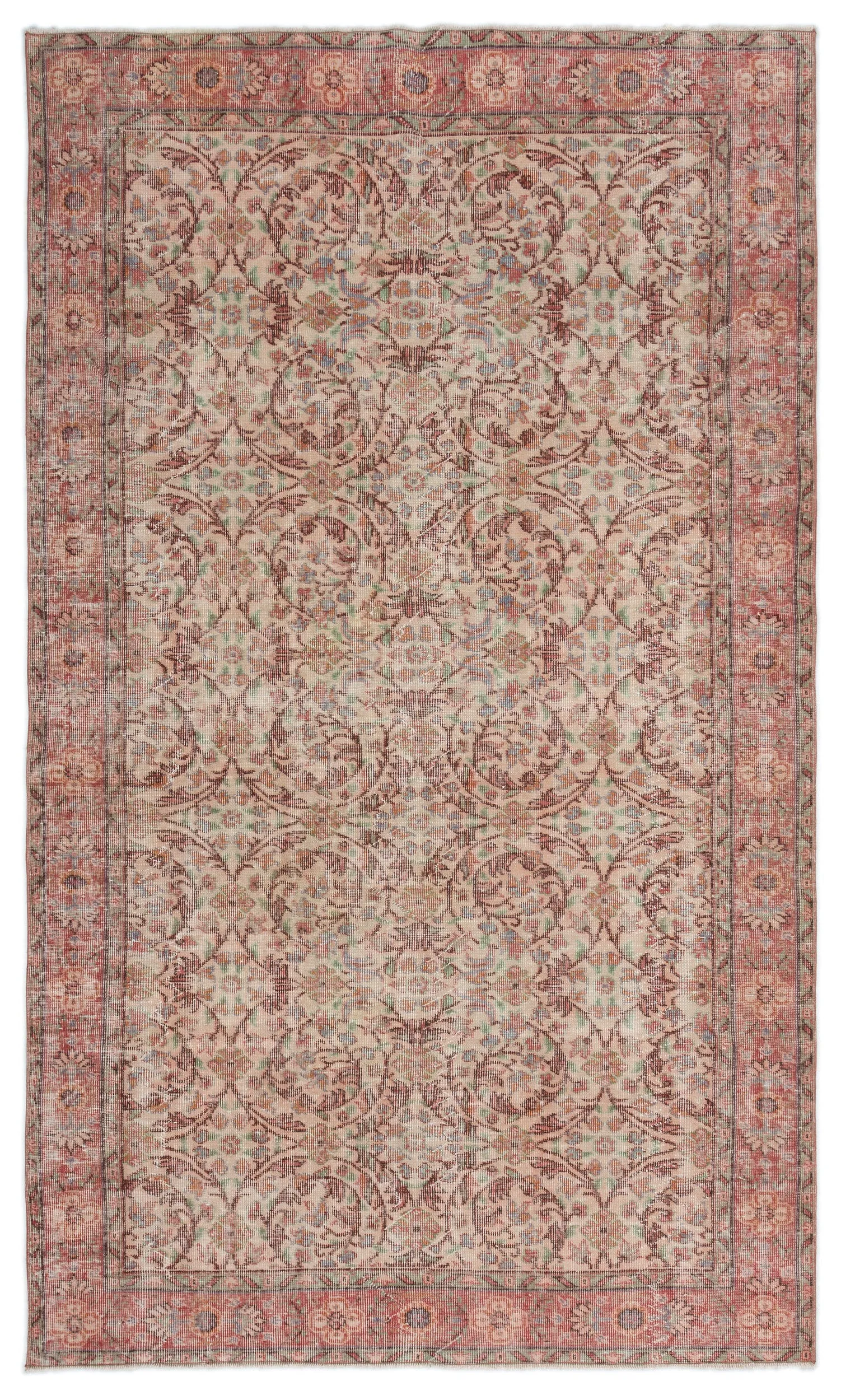 Retro Design Naturel Over Dyed Vintage Rug 5'5'' x 9'2'' ft 165 x 280 cm