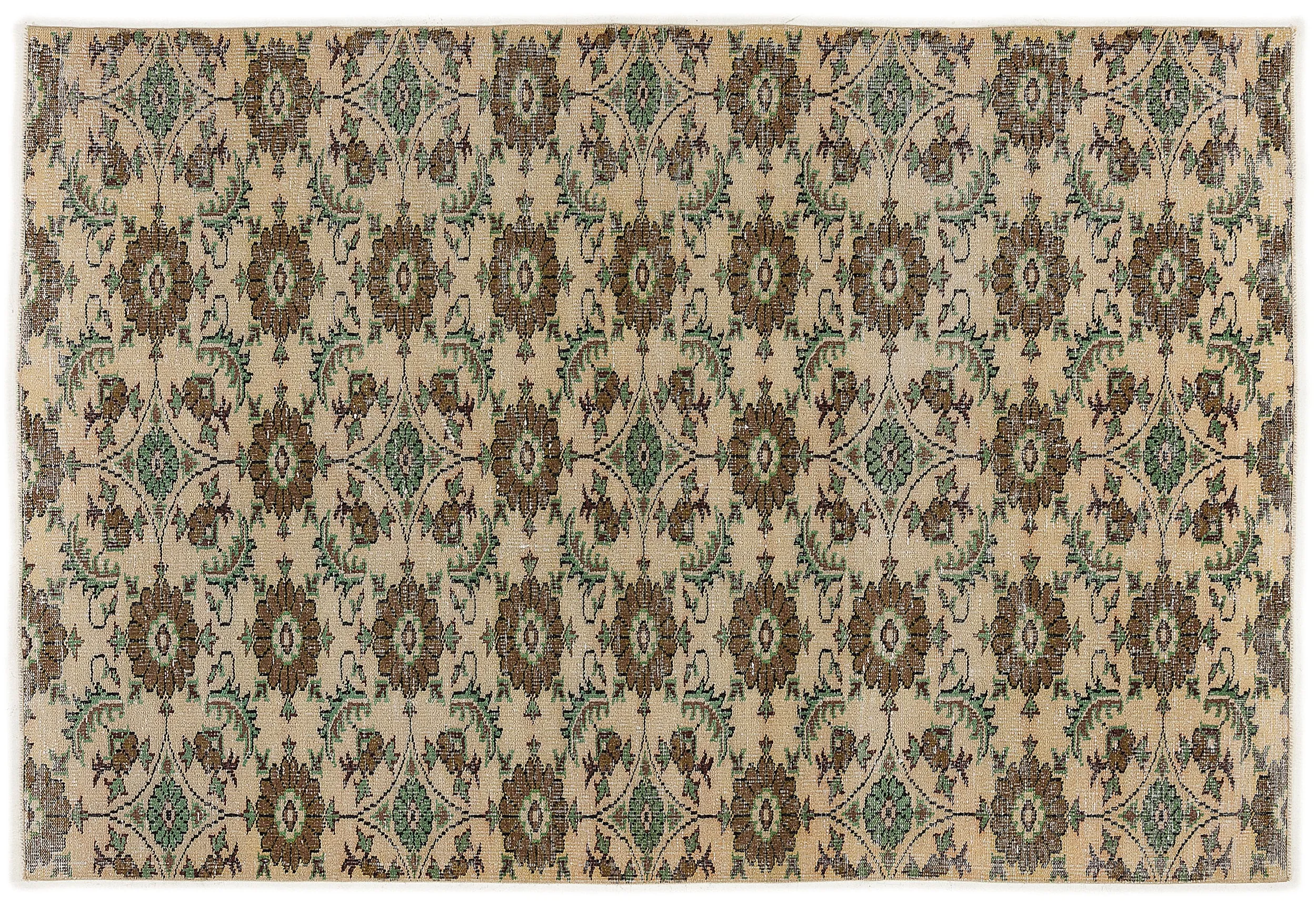 Retro Design Naturel Over Dyed Vintage Rug 5'6'' x 8'2'' ft 167 x 248 cm