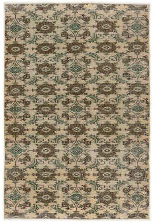 Retro Design Naturel Over Dyed Vintage Rug 5'6'' x 8'2'' ft 167 x 248 cm