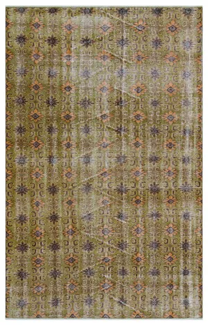 Retro Design Naturel Over Dyed Vintage Rug 5'6'' x 8'6'' ft 168 x 258 cm