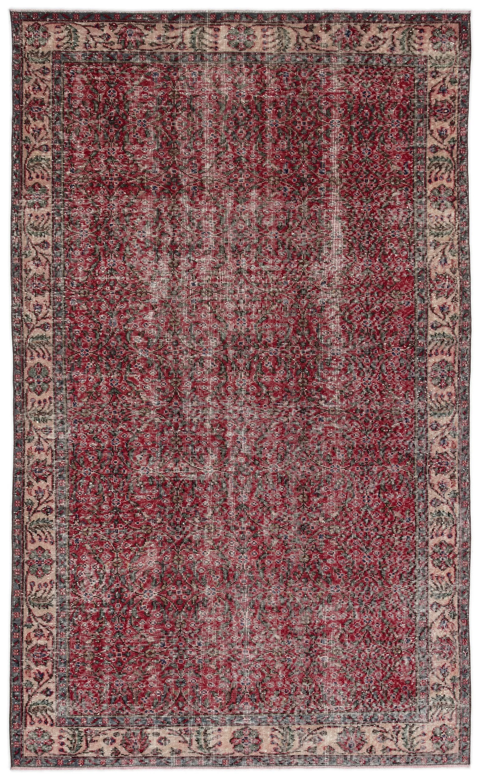 Retro Design Naturel Over Dyed Vintage Rug 5'6'' x 9'1'' ft 167 x 278 cm