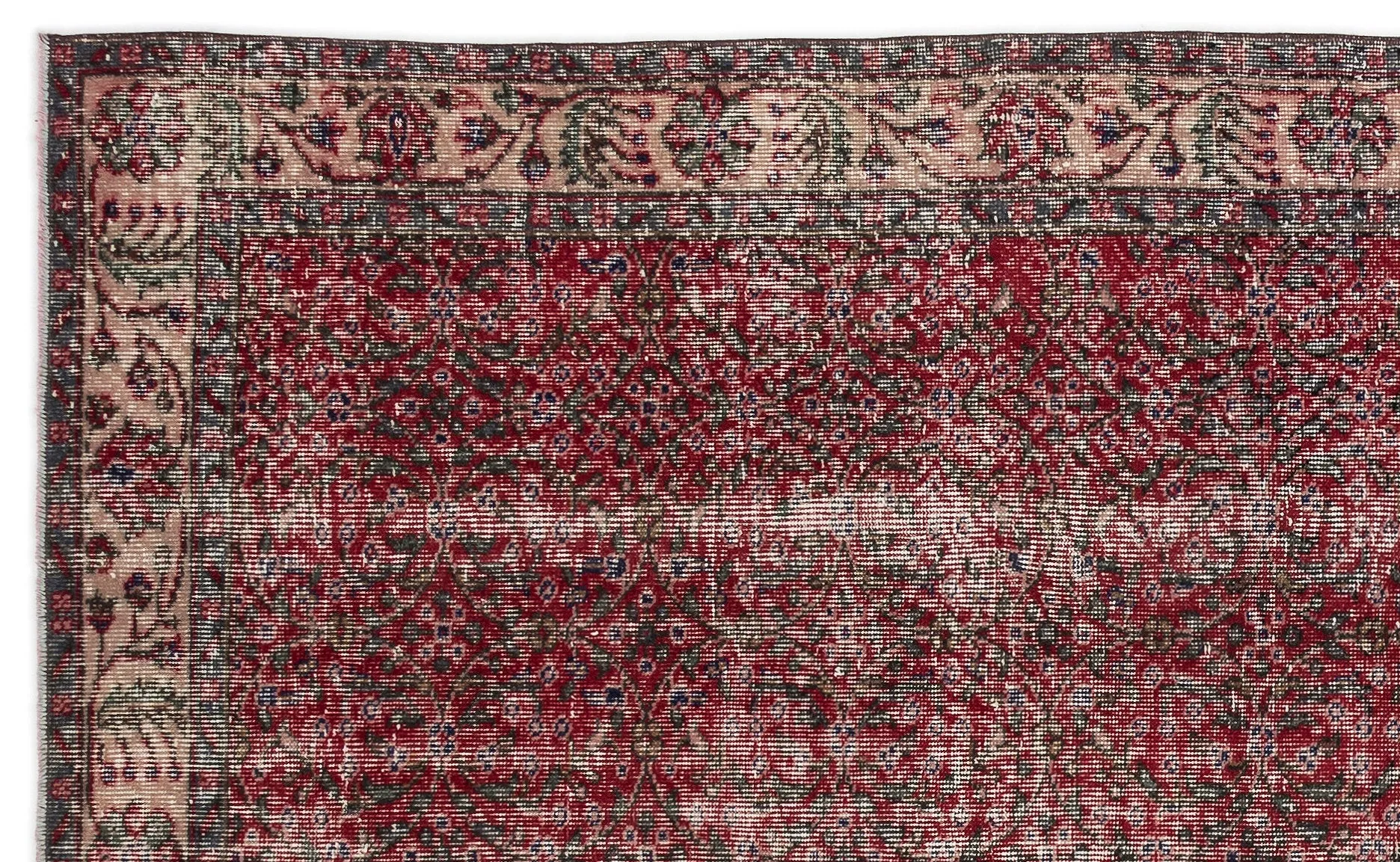 Retro Design Naturel Over Dyed Vintage Rug 5'6'' x 9'1'' ft 167 x 278 cm