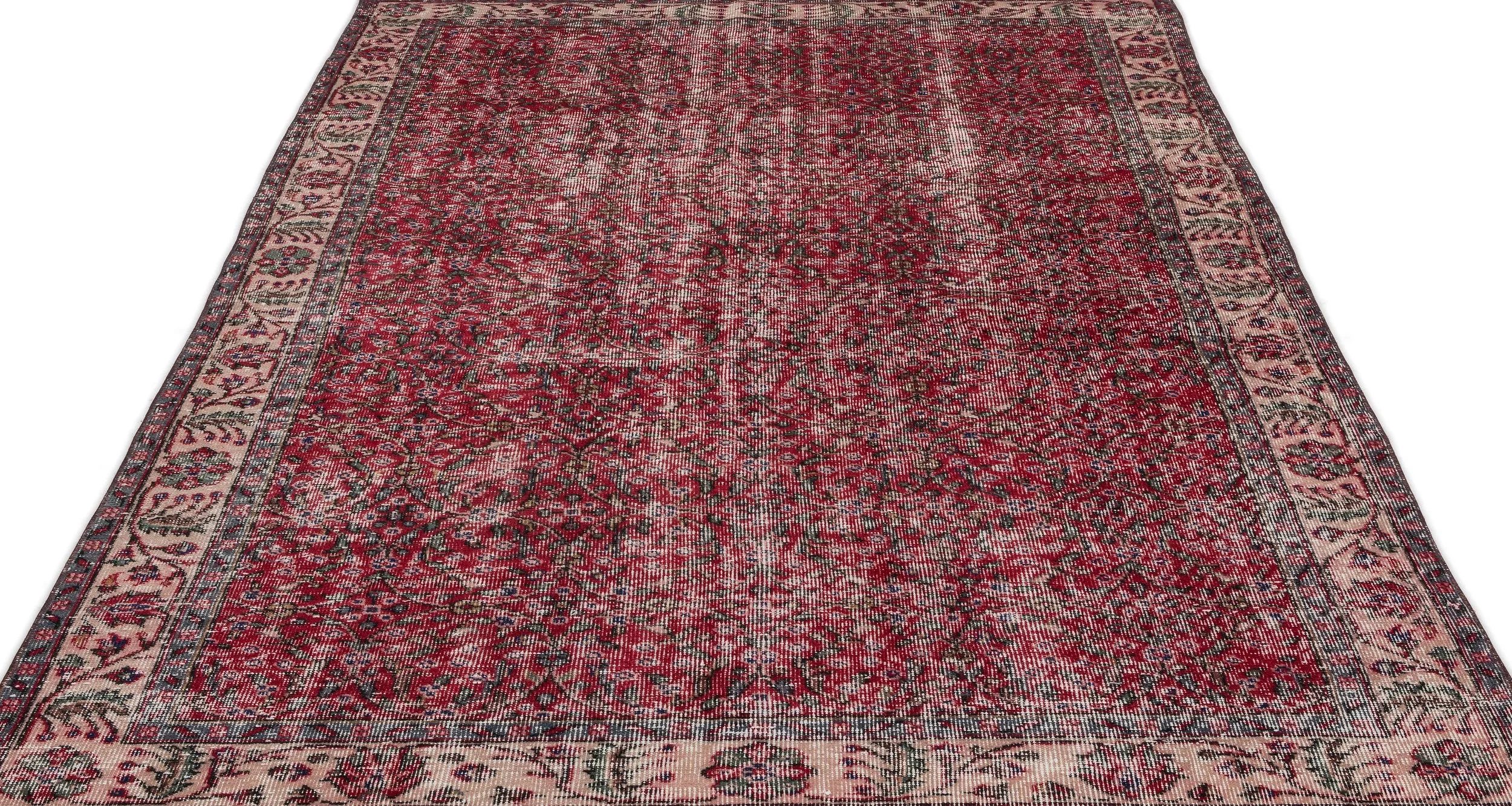 Retro Design Naturel Over Dyed Vintage Rug 5'6'' x 9'1'' ft 167 x 278 cm