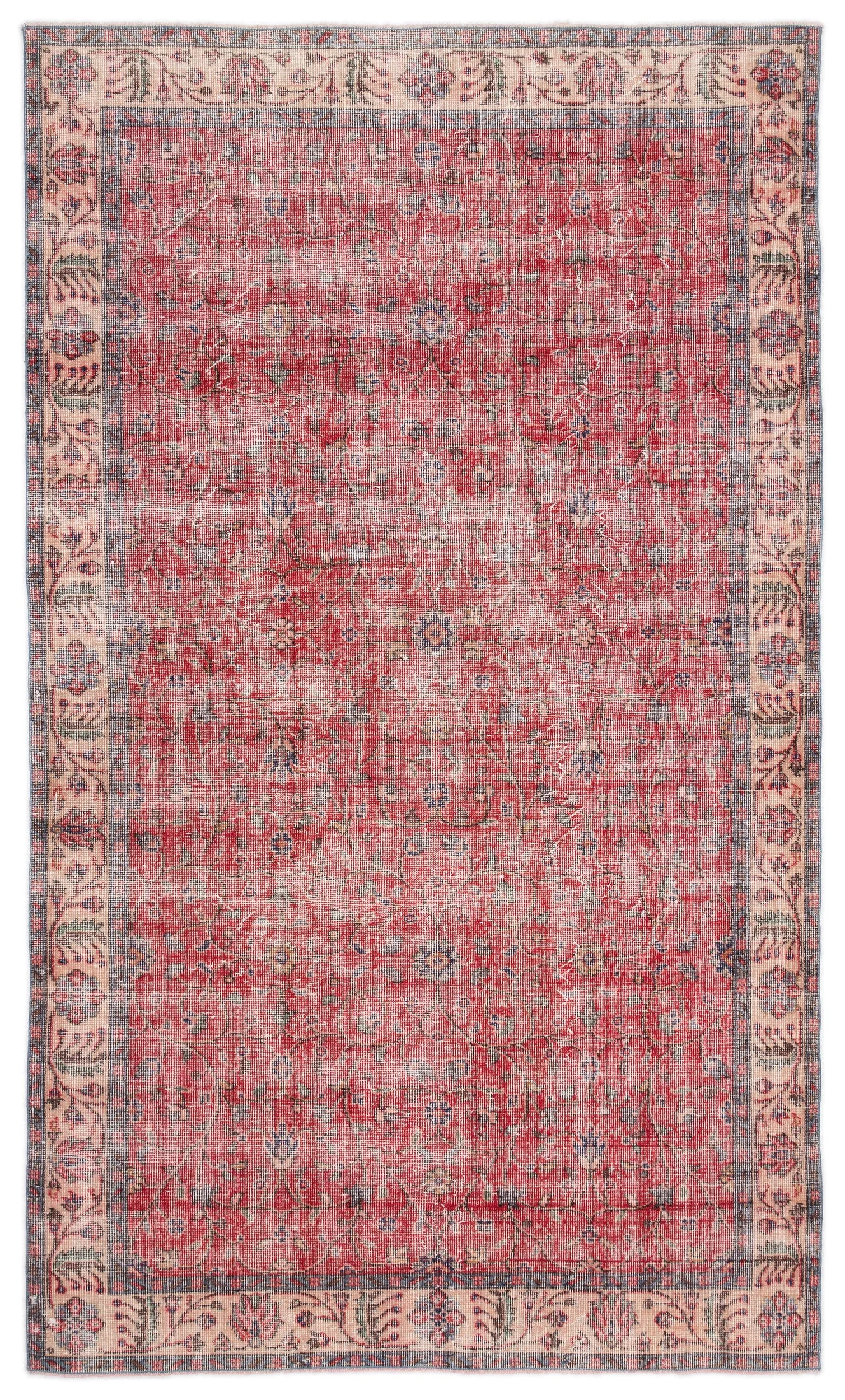 Retro Design Naturel Over Dyed Vintage Rug 5'6'' x 9'4'' ft 167 x 285 cm